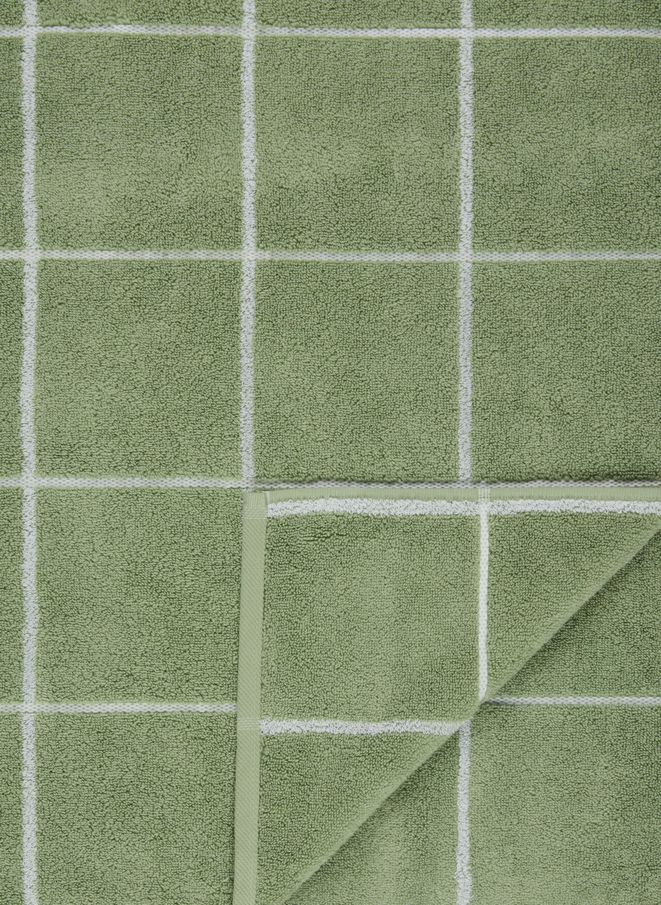 ROSS Douchehanddoek: LICHTGROEN / WIT