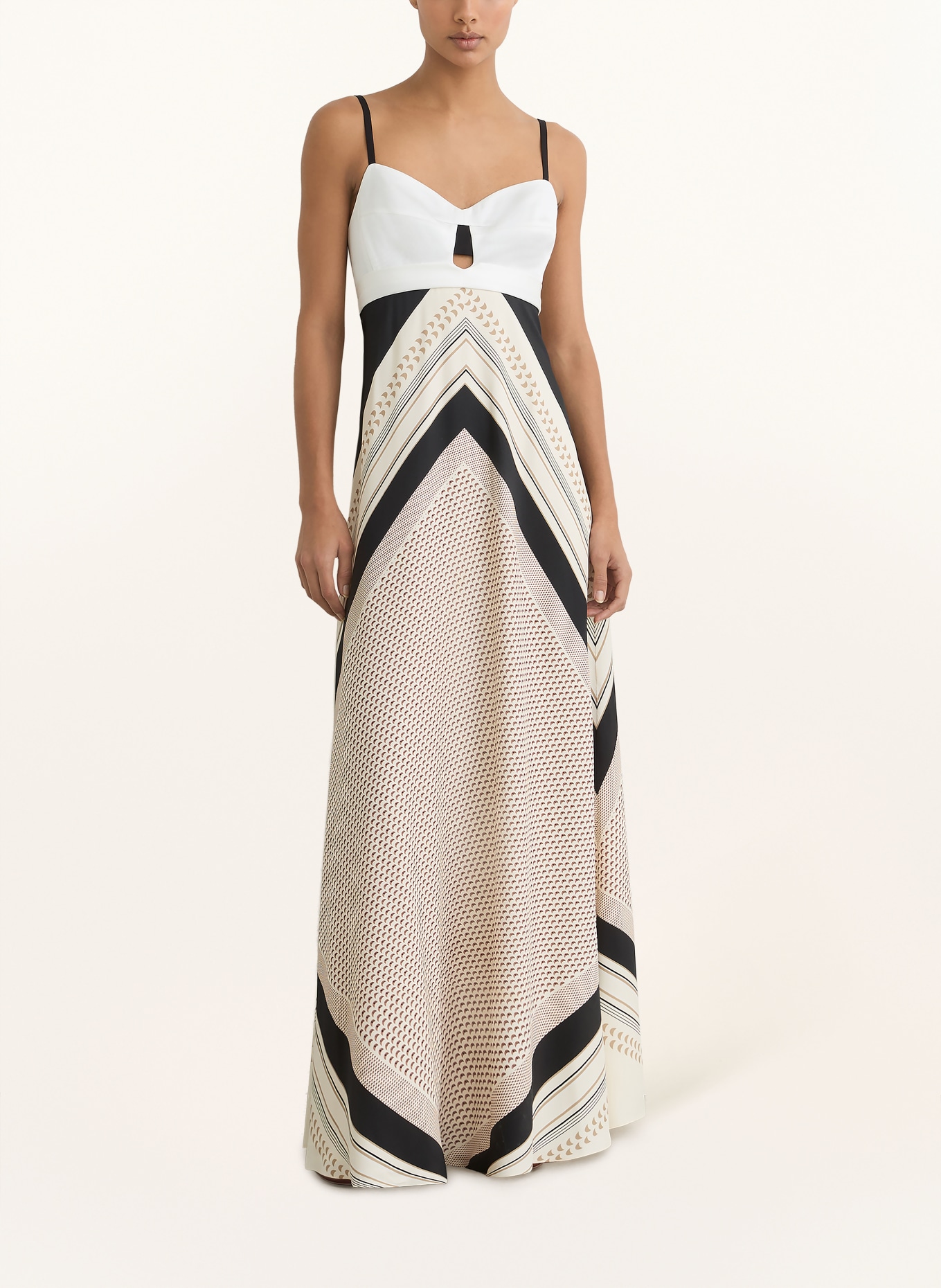 REISS Kleid MYRA: ECRU / BEIGE / SCHWARZ