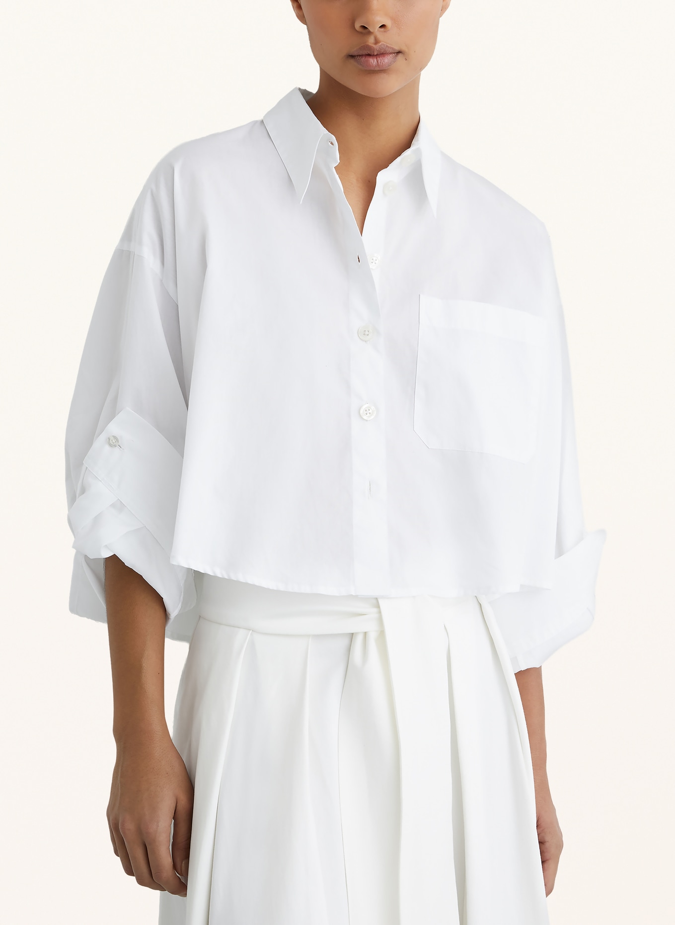 REISS Hemdbluse SOLENGE mit 3/4-Arm: WEISS