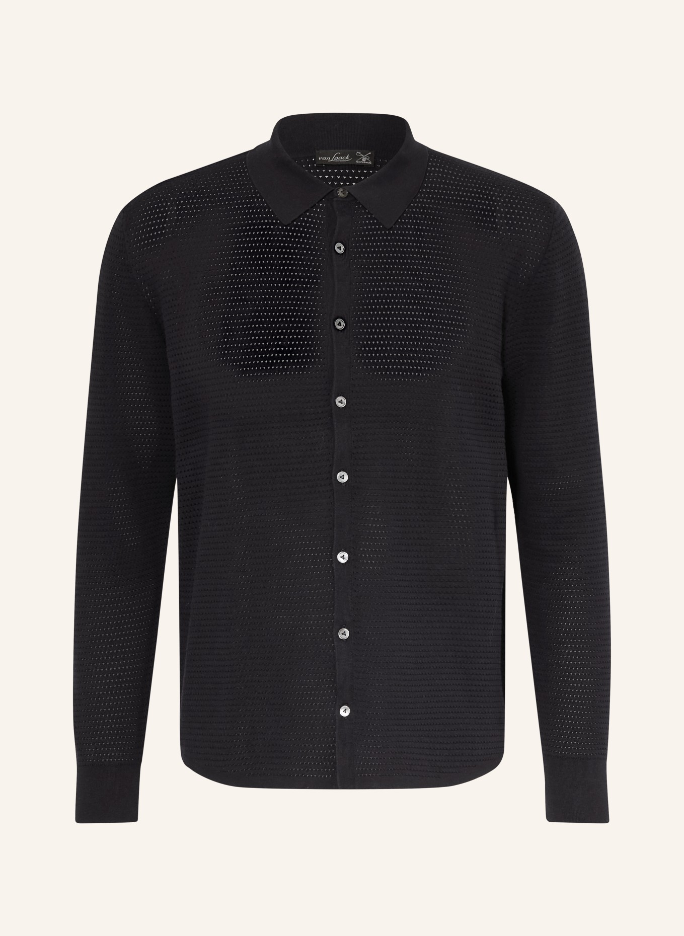 van Laack Gebreid overhemd VL-SAFINO-XX Regular Fit: DONKERBLAUW