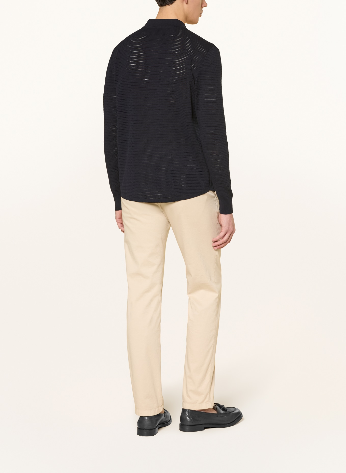 van Laack Gebreid overhemd VL-SAFINO-XX Regular Fit: DONKERBLAUW