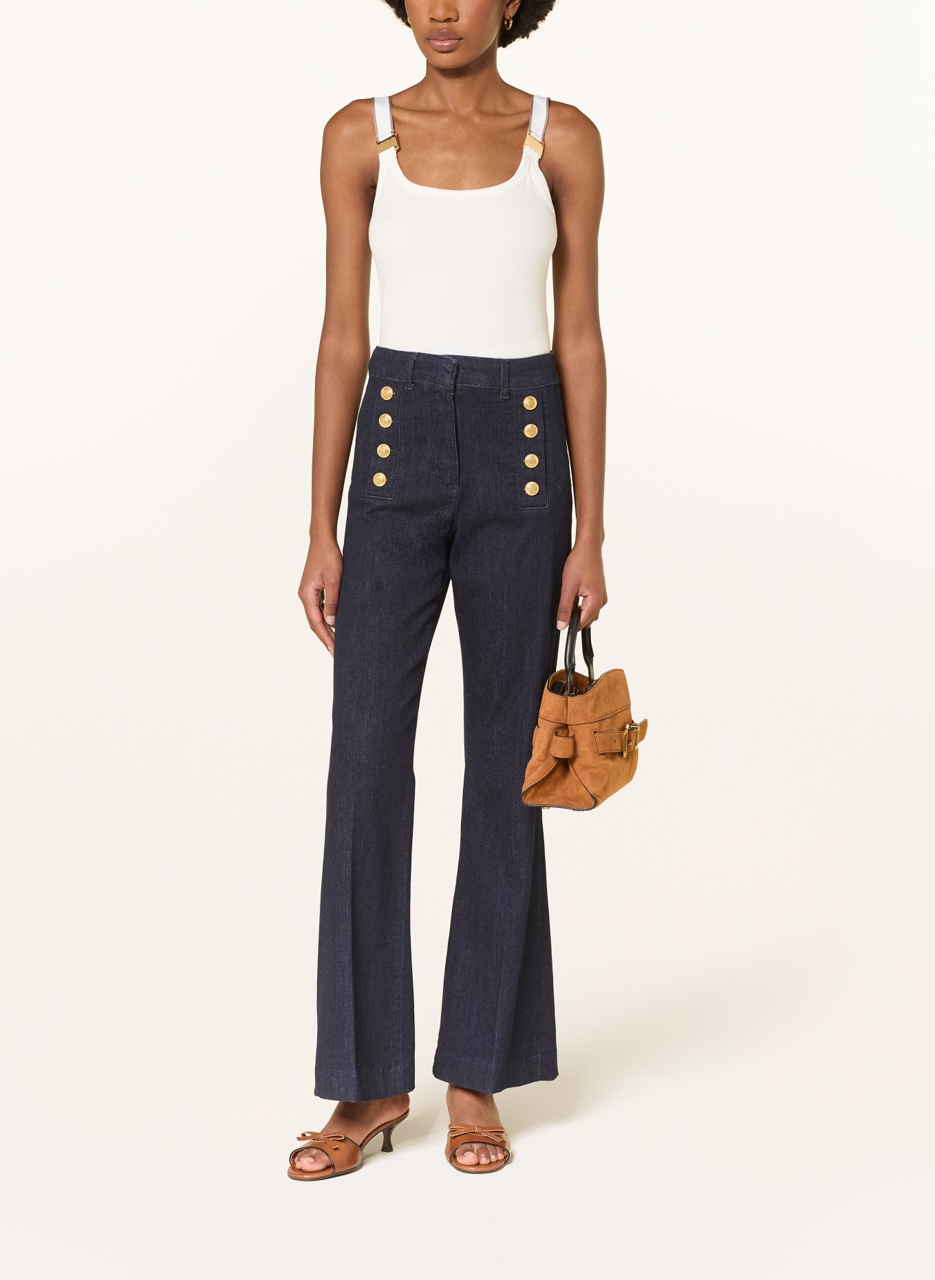 REISS Top VINNIE: BÍLÁ / ZLATÁ