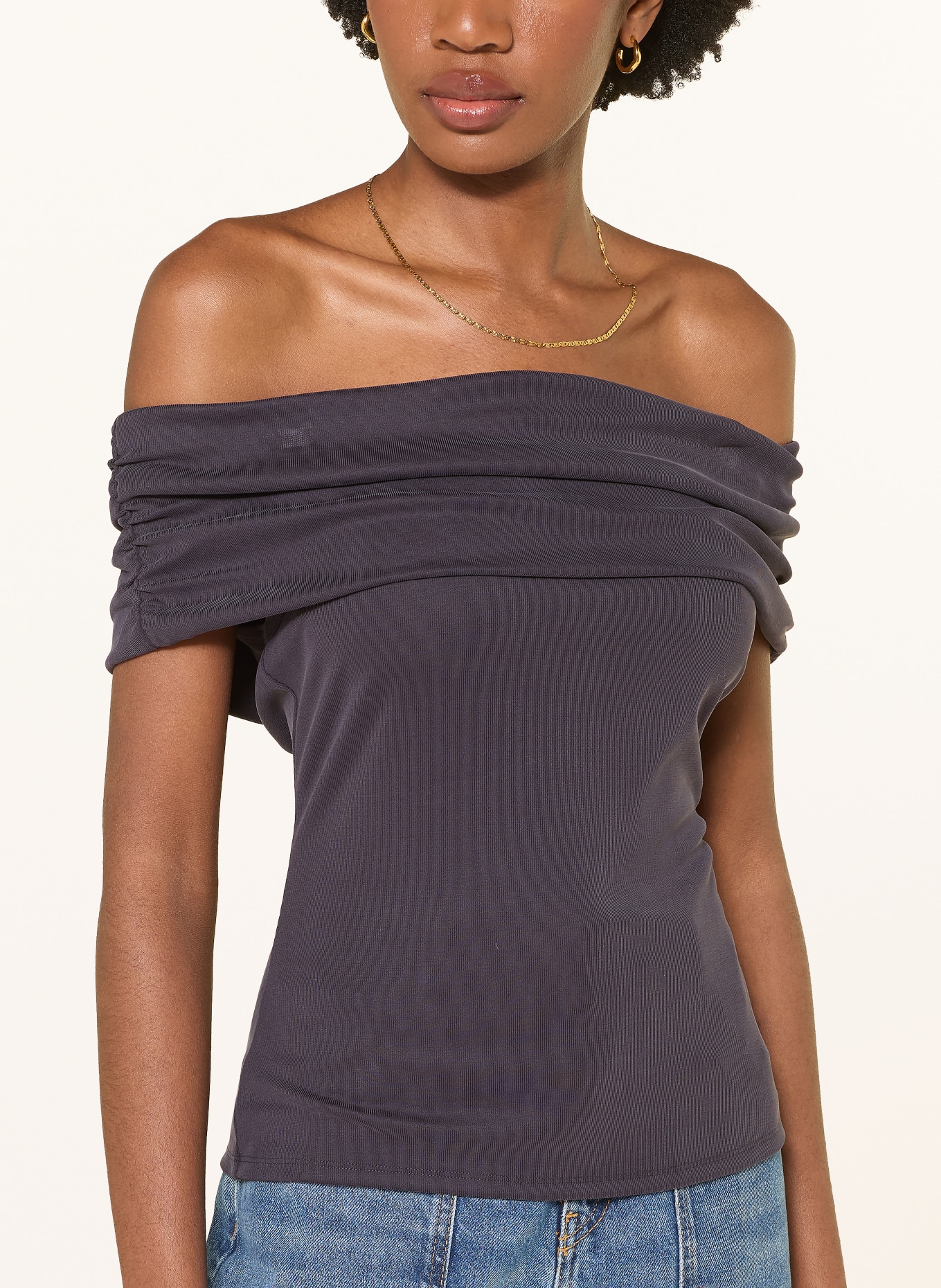 ba&sh Off-Shoulder-Top BENE: DUNKELBLAU