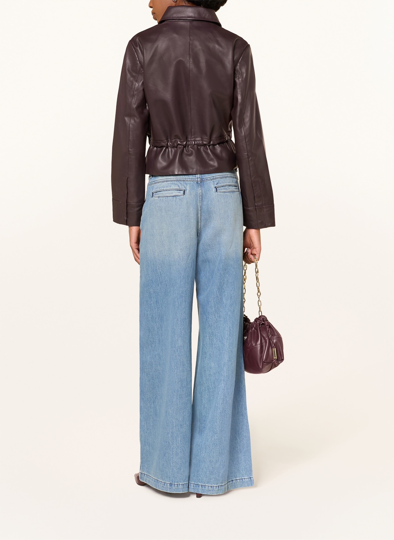 ba&sh Lederjacke MANITA: BRAUN