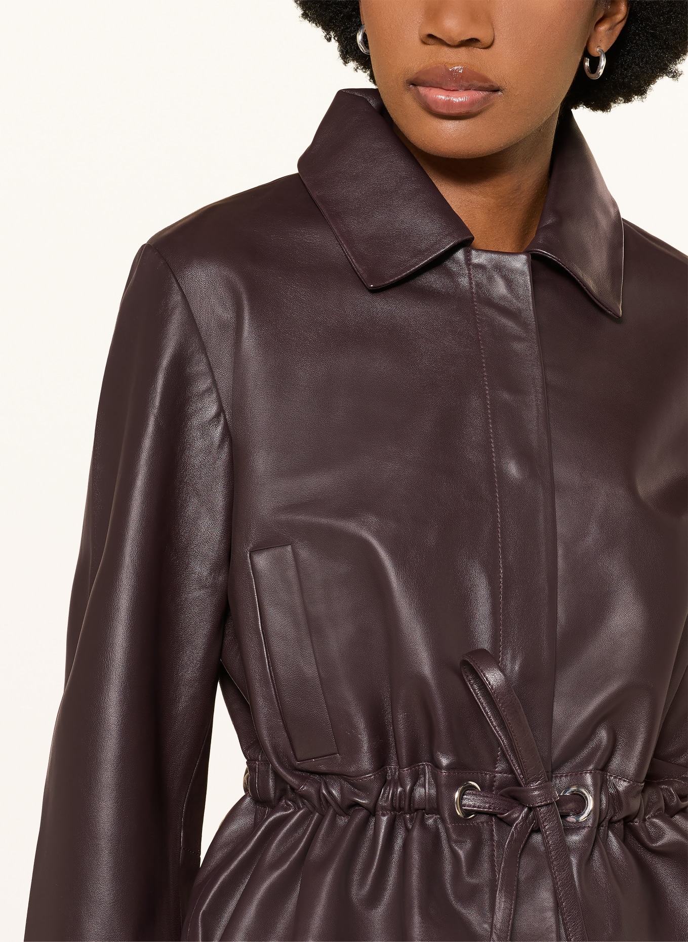 ba&sh Lederjacke MANITA: BRAUN