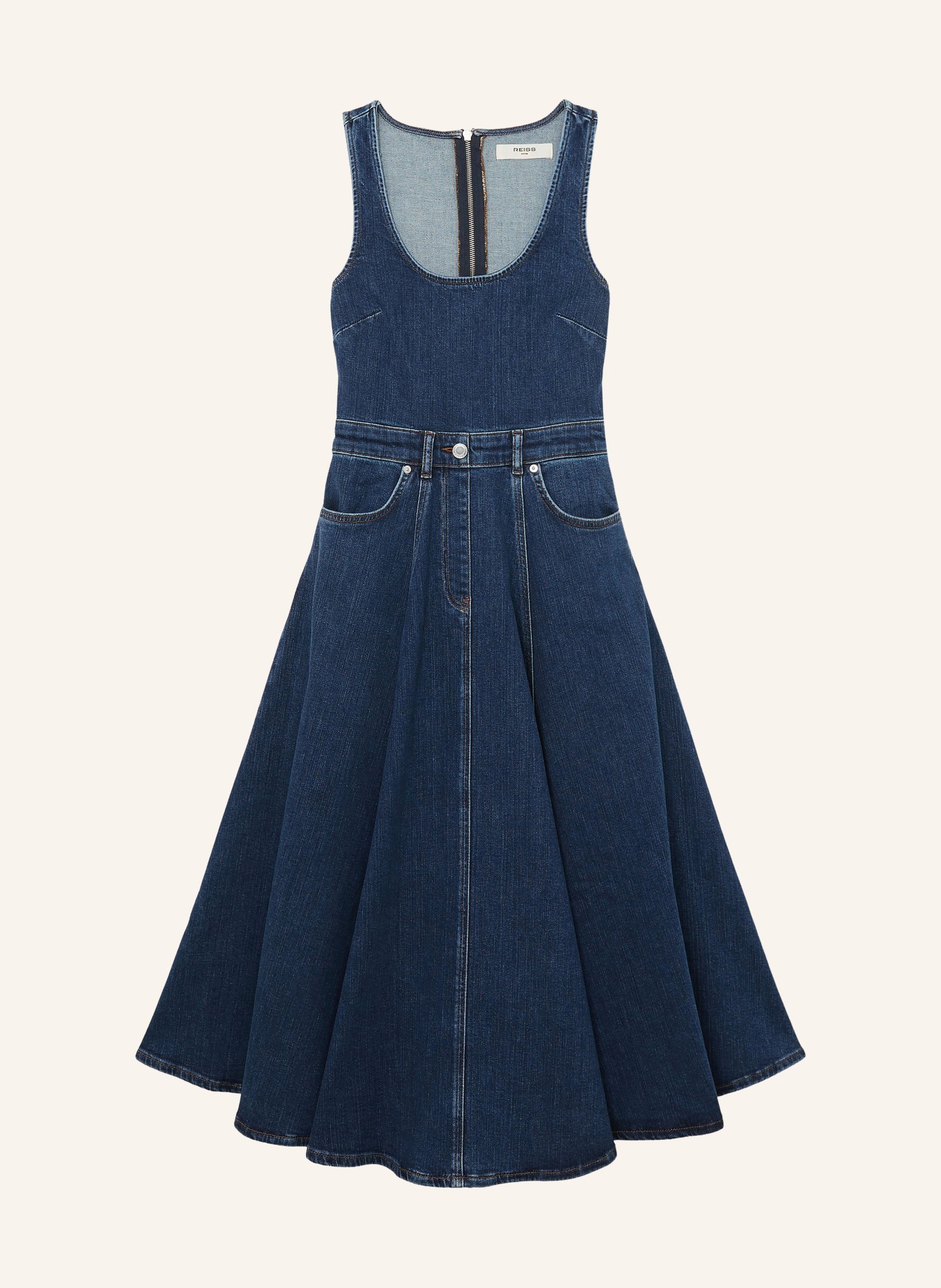 REISS Jeanskleid ROSIE: DUNKELBLAU