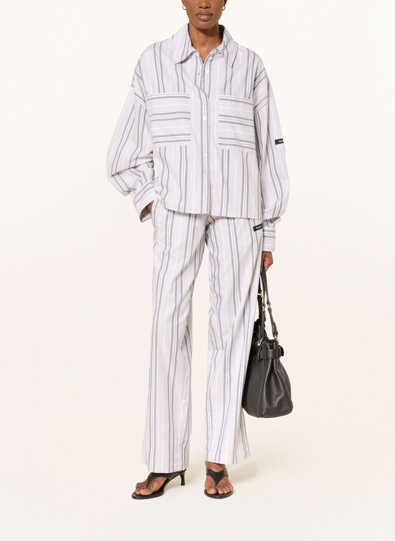 black palms Overhemdblouse KIANY: LICHTGRIJS / GRIJS / WIT