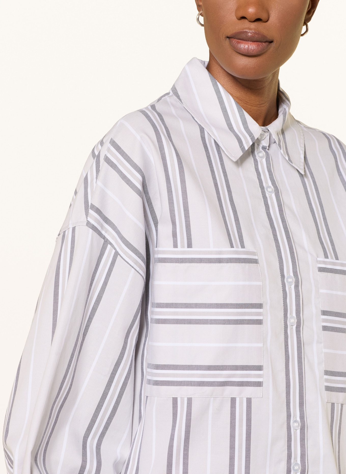 black palms Overhemdblouse KIANY: LICHTGRIJS / GRIJS / WIT