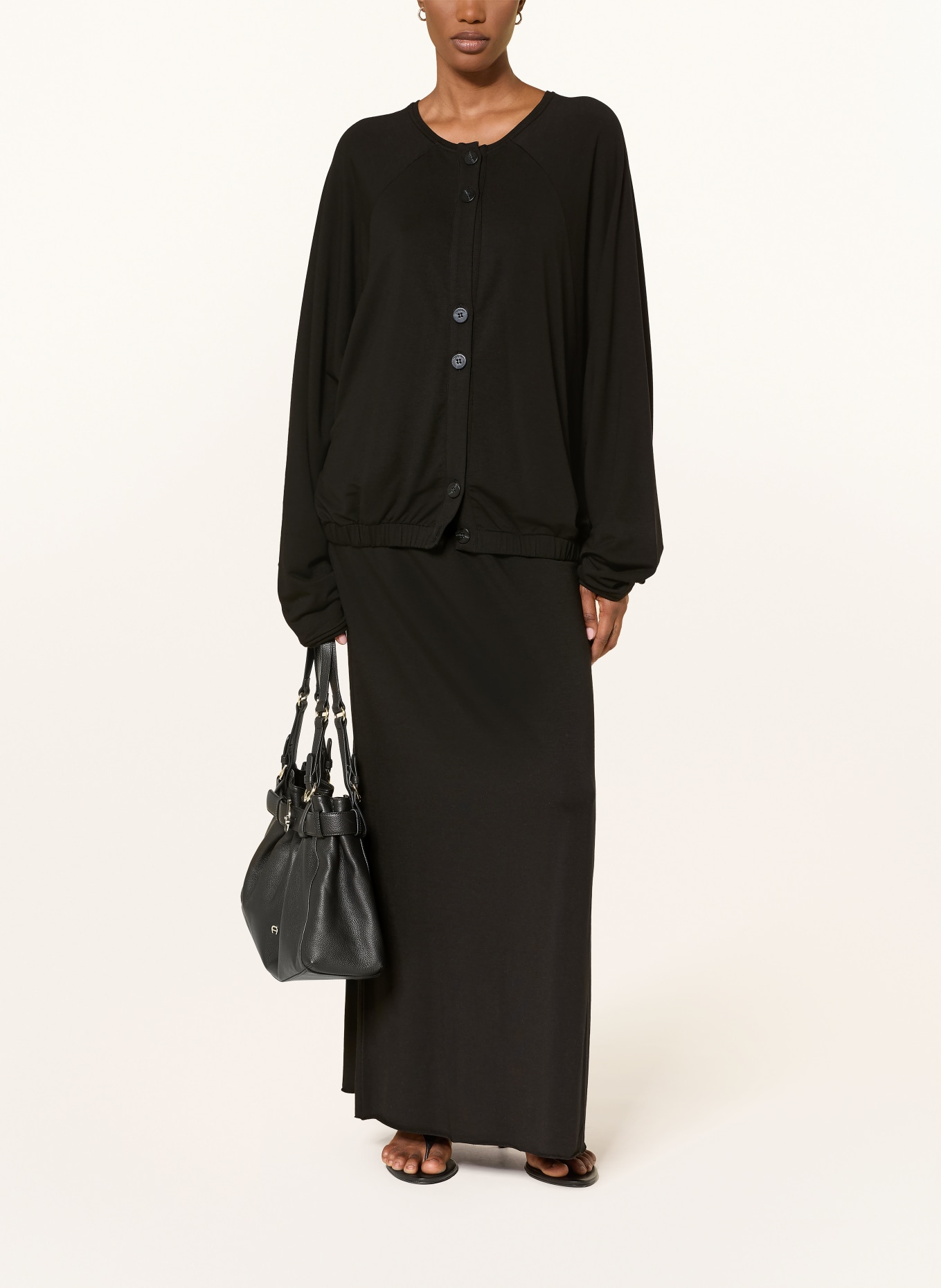 black palms Oversized blouse BRIONA: ZWART