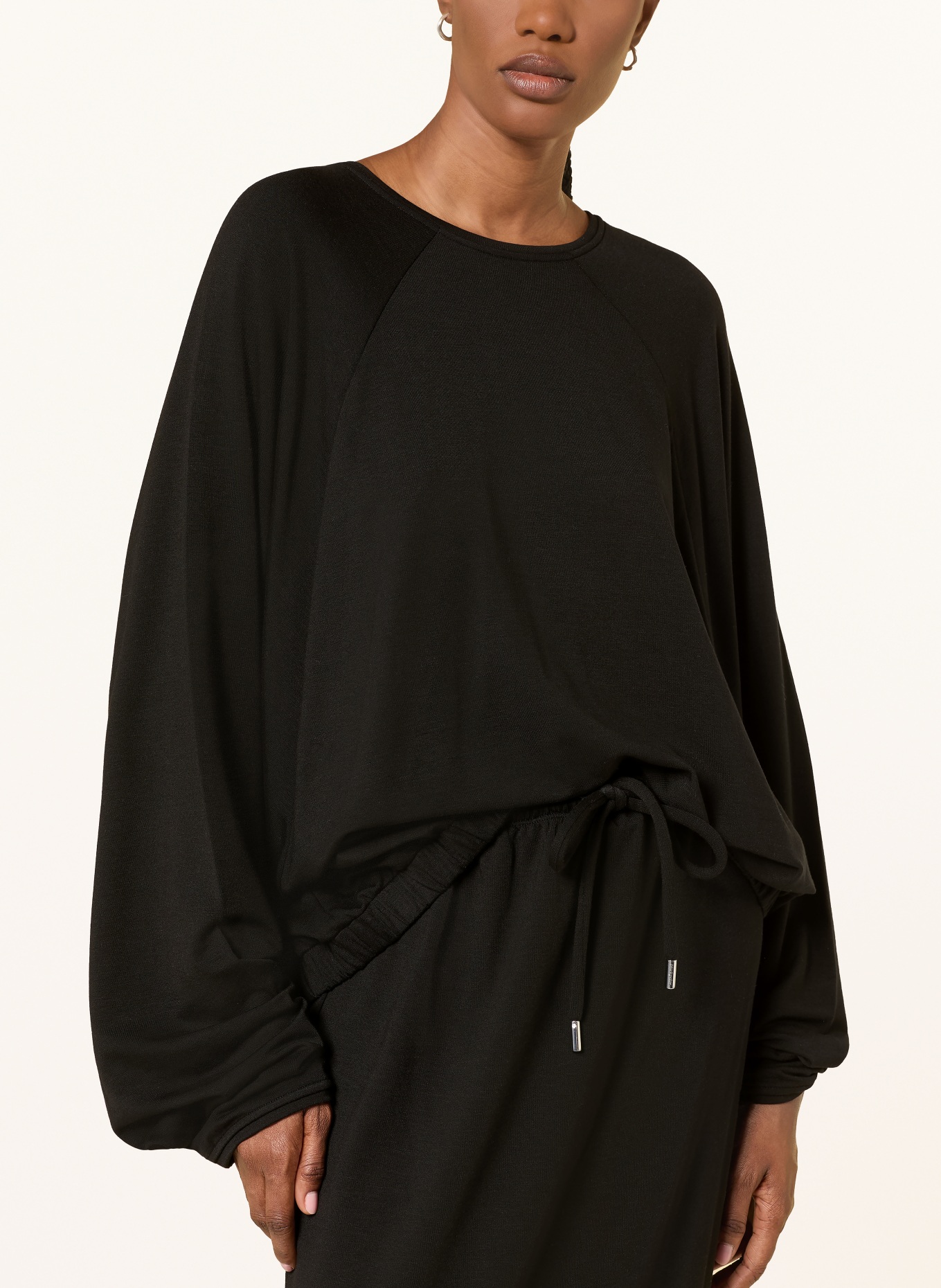 black palms Oversized blouse BRIONA: ZWART