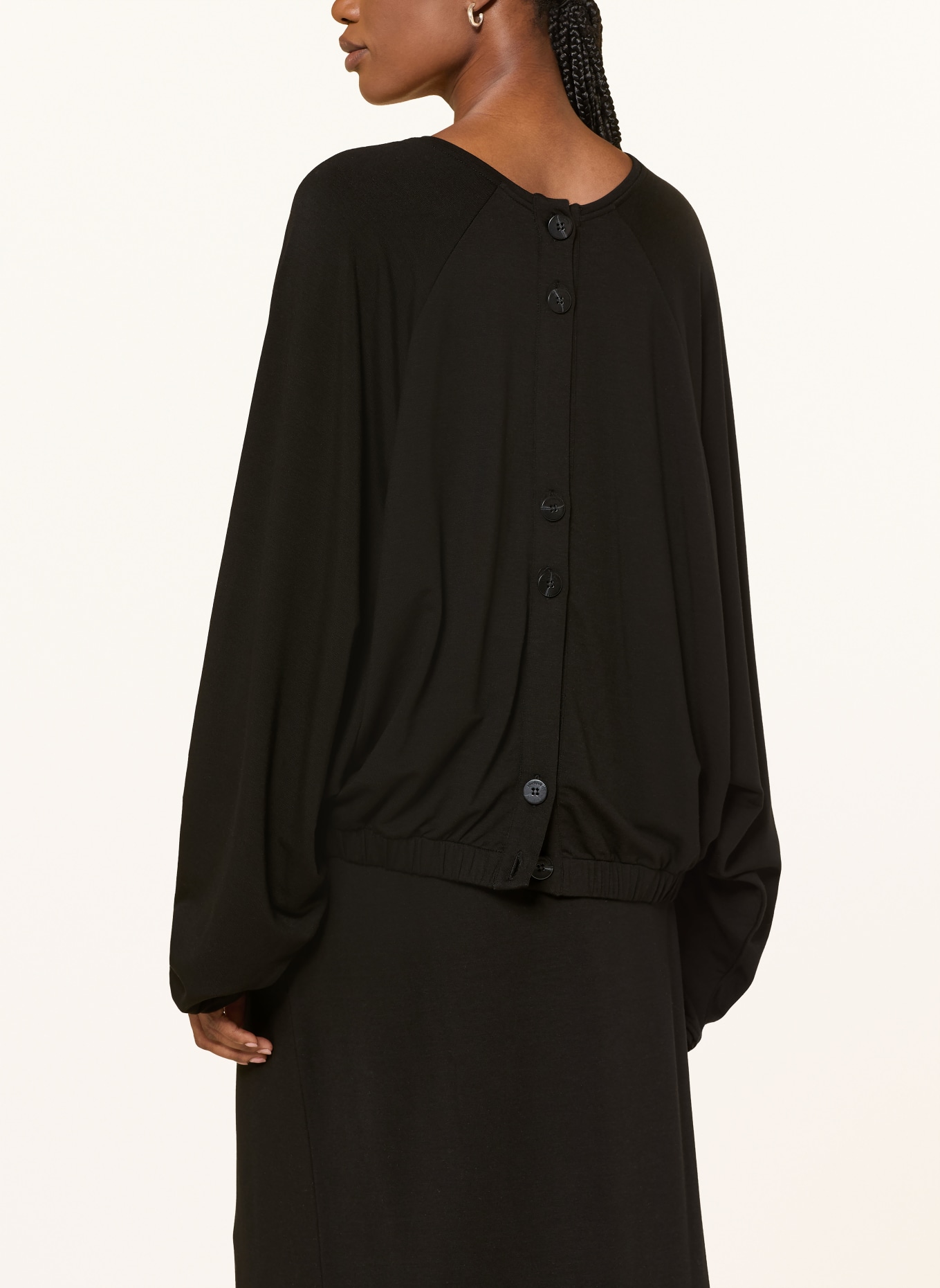 black palms Oversized blouse BRIONA: ZWART