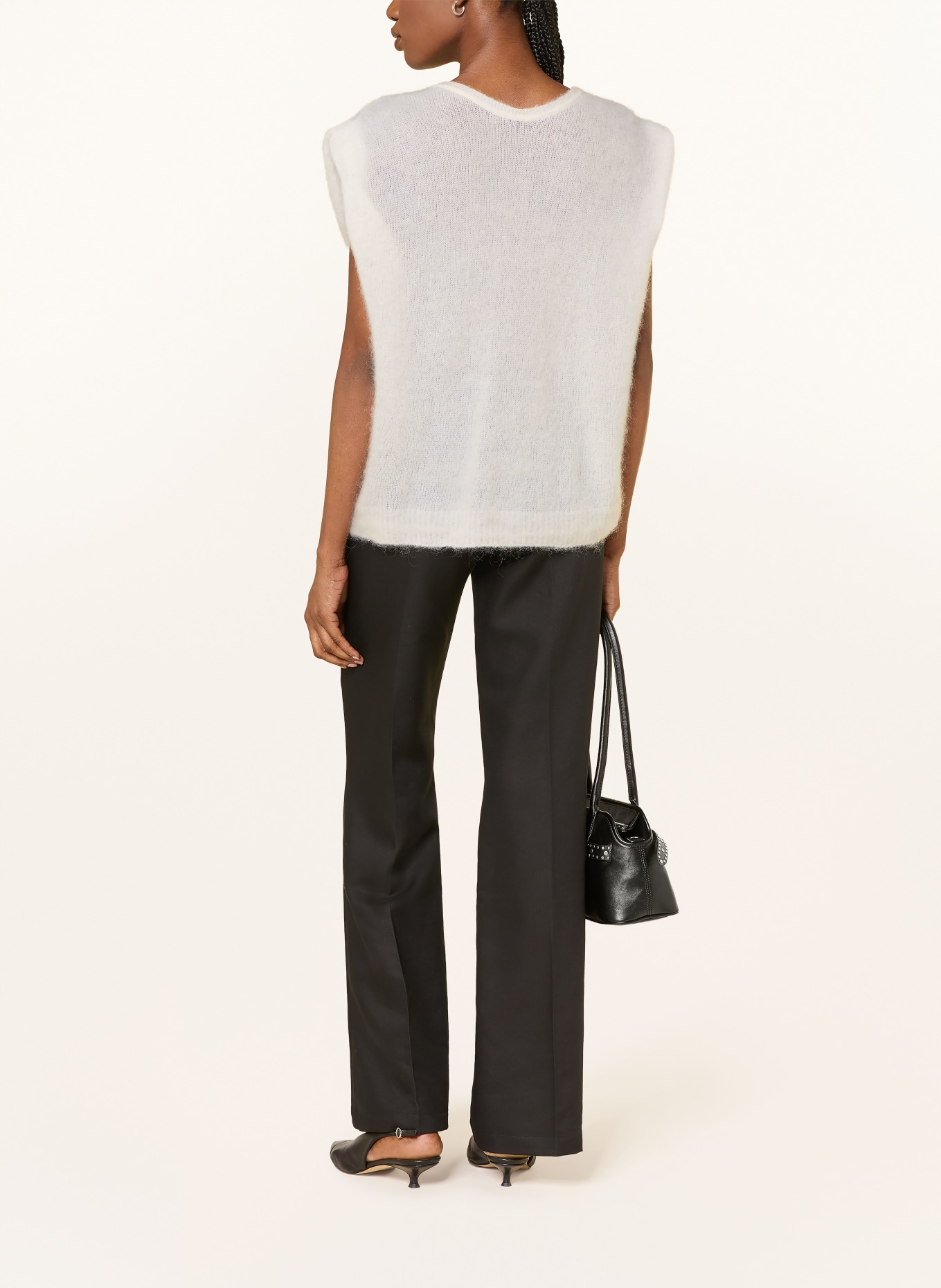 black palms Gebreid vest AYA: WIT