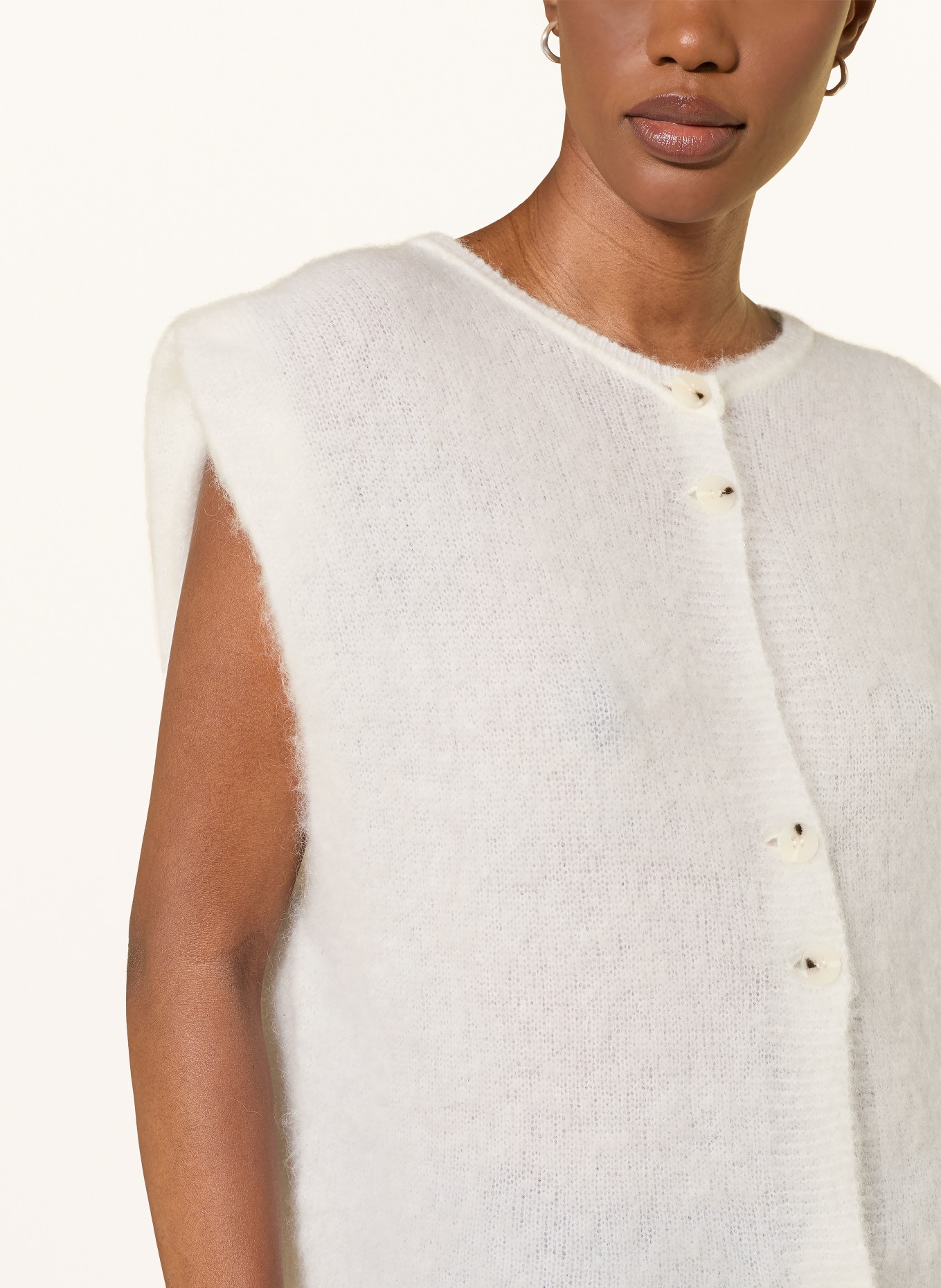 black palms Gebreid vest AYA: WIT