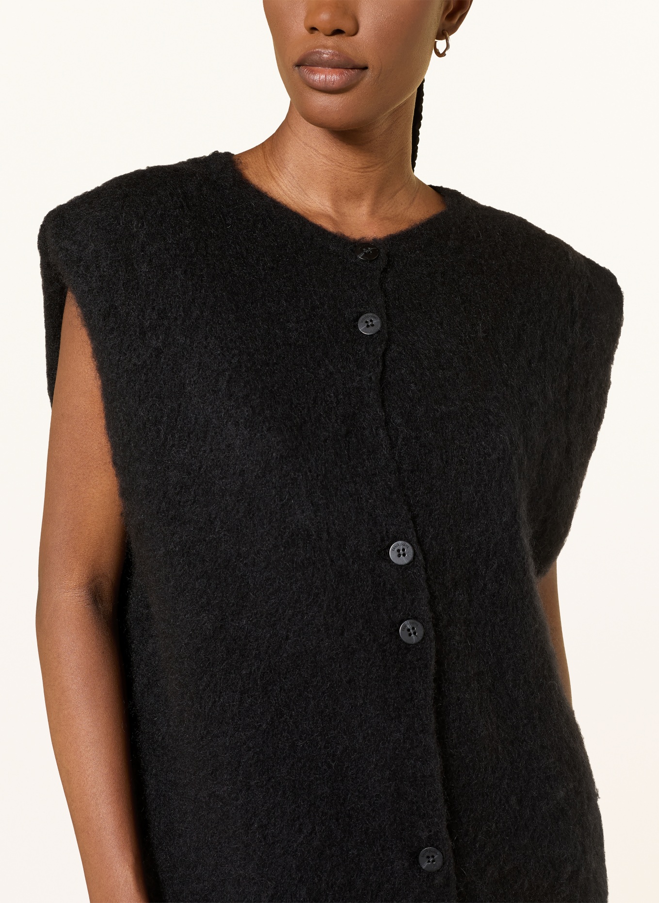 black palms Gebreid vest AYA: ZWART