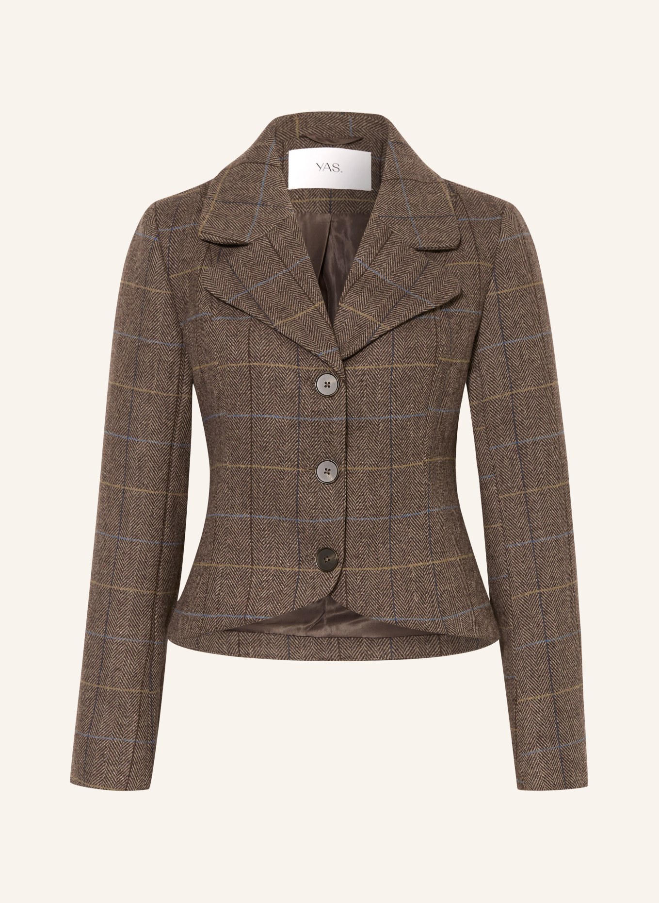 Y.A.S. blazer: TAUPE / GEEL / LICHTBLAUW