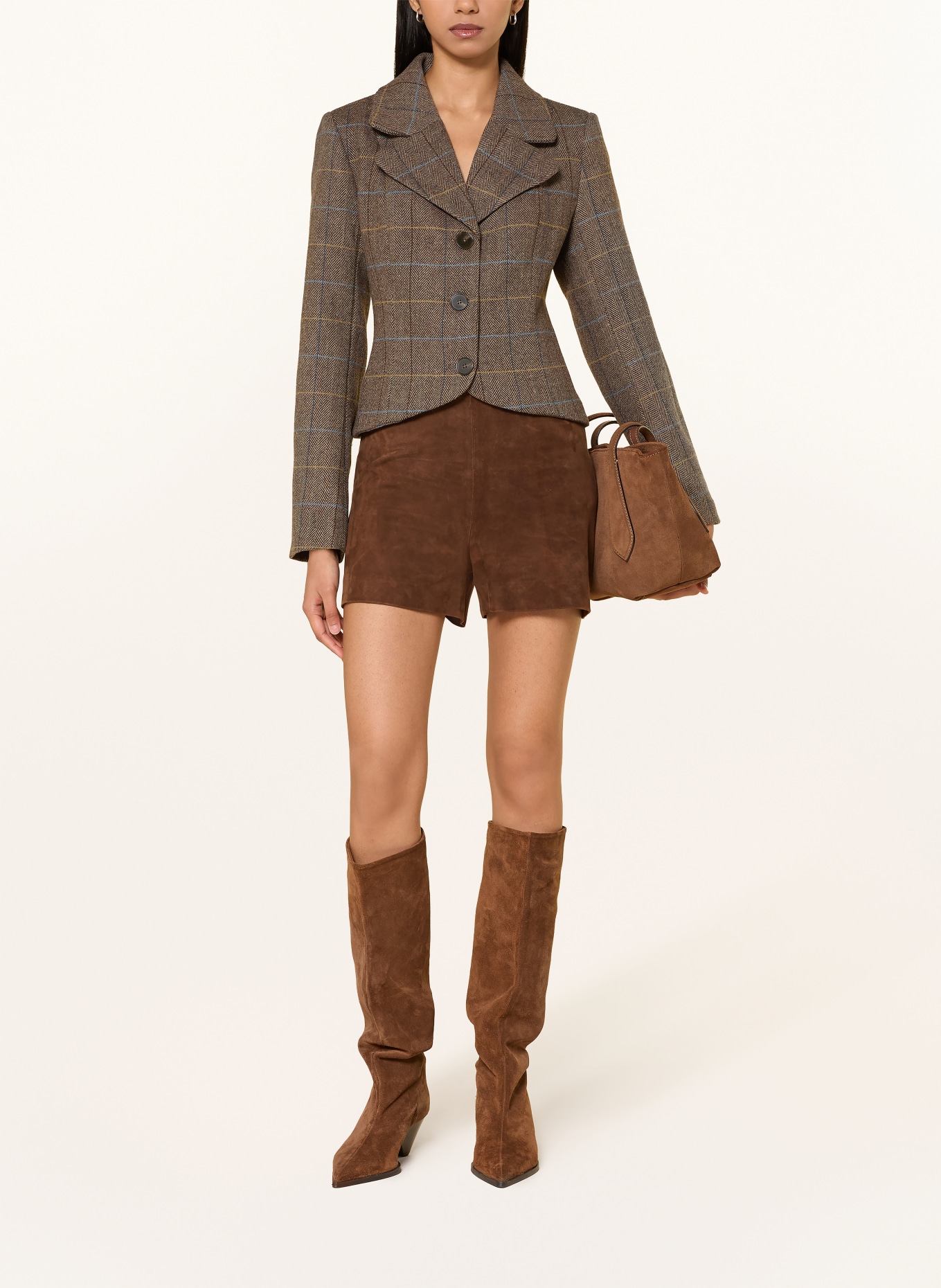 Y.A.S. blazer: TAUPE / GEEL / LICHTBLAUW