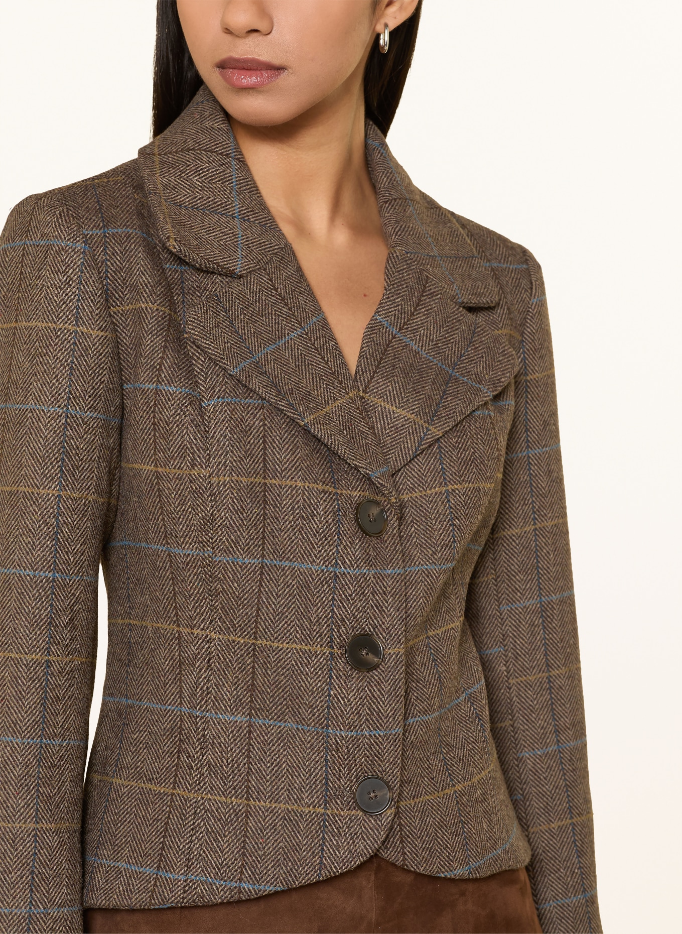 Y.A.S. blazer: TAUPE / GEEL / LICHTBLAUW