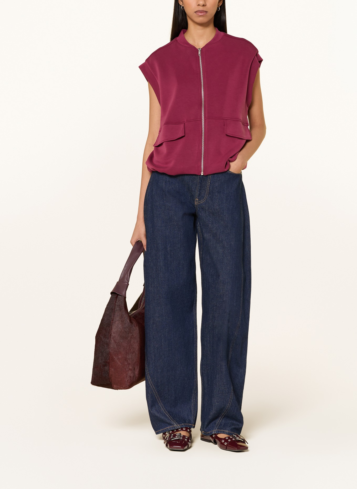 Y.A.S. Sweatweste: DUNKELROT