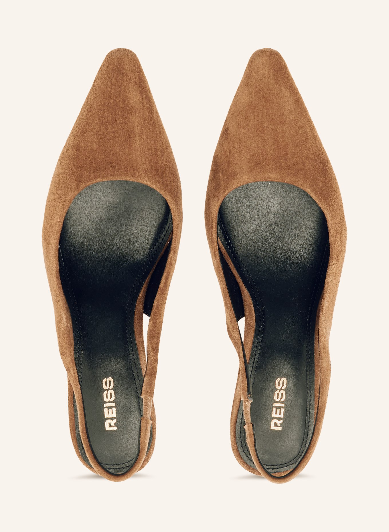 REISS LORENA slingback pumps: CAMEL