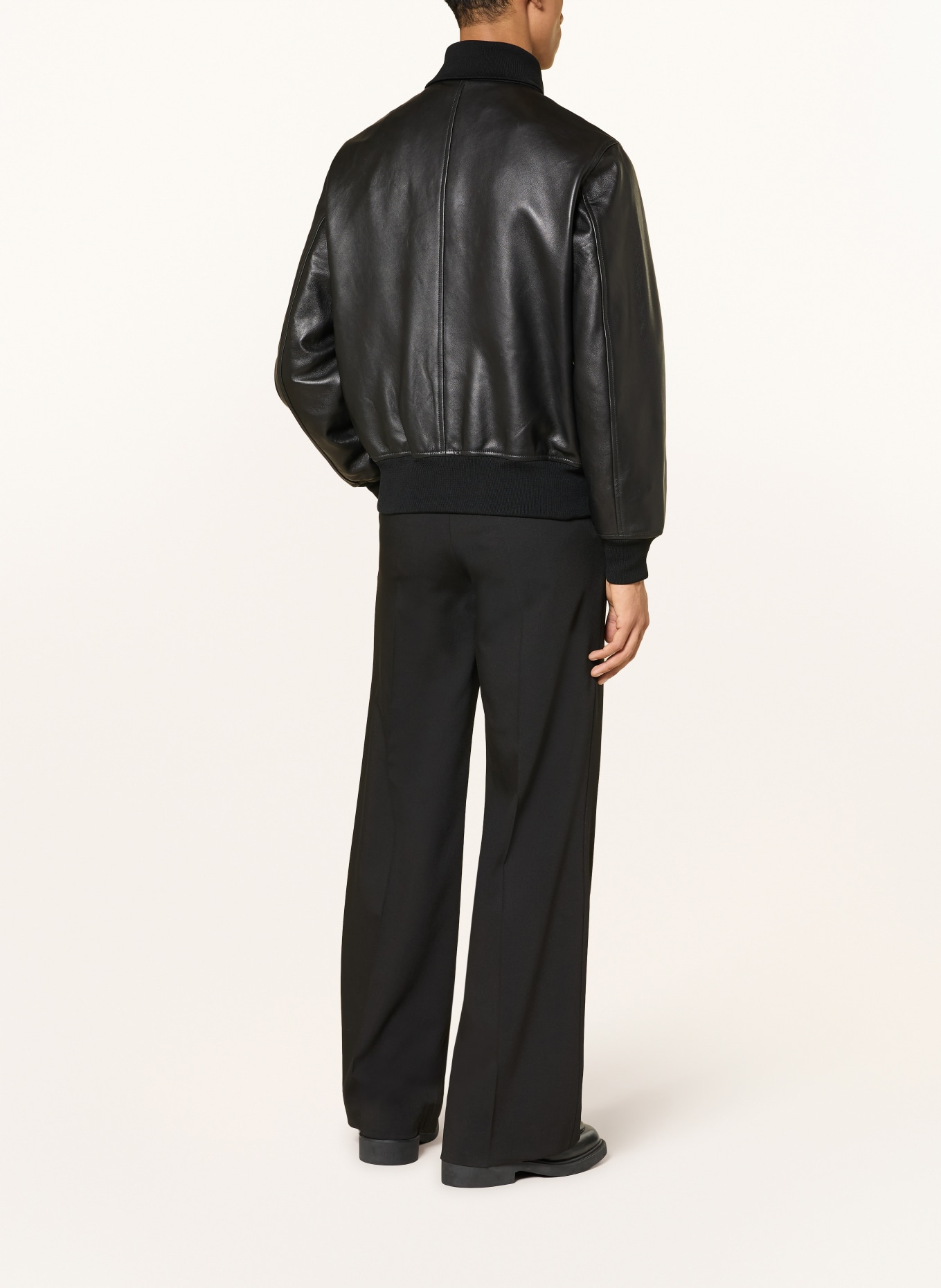 SANDRO Lederjacke: SCHWARZ