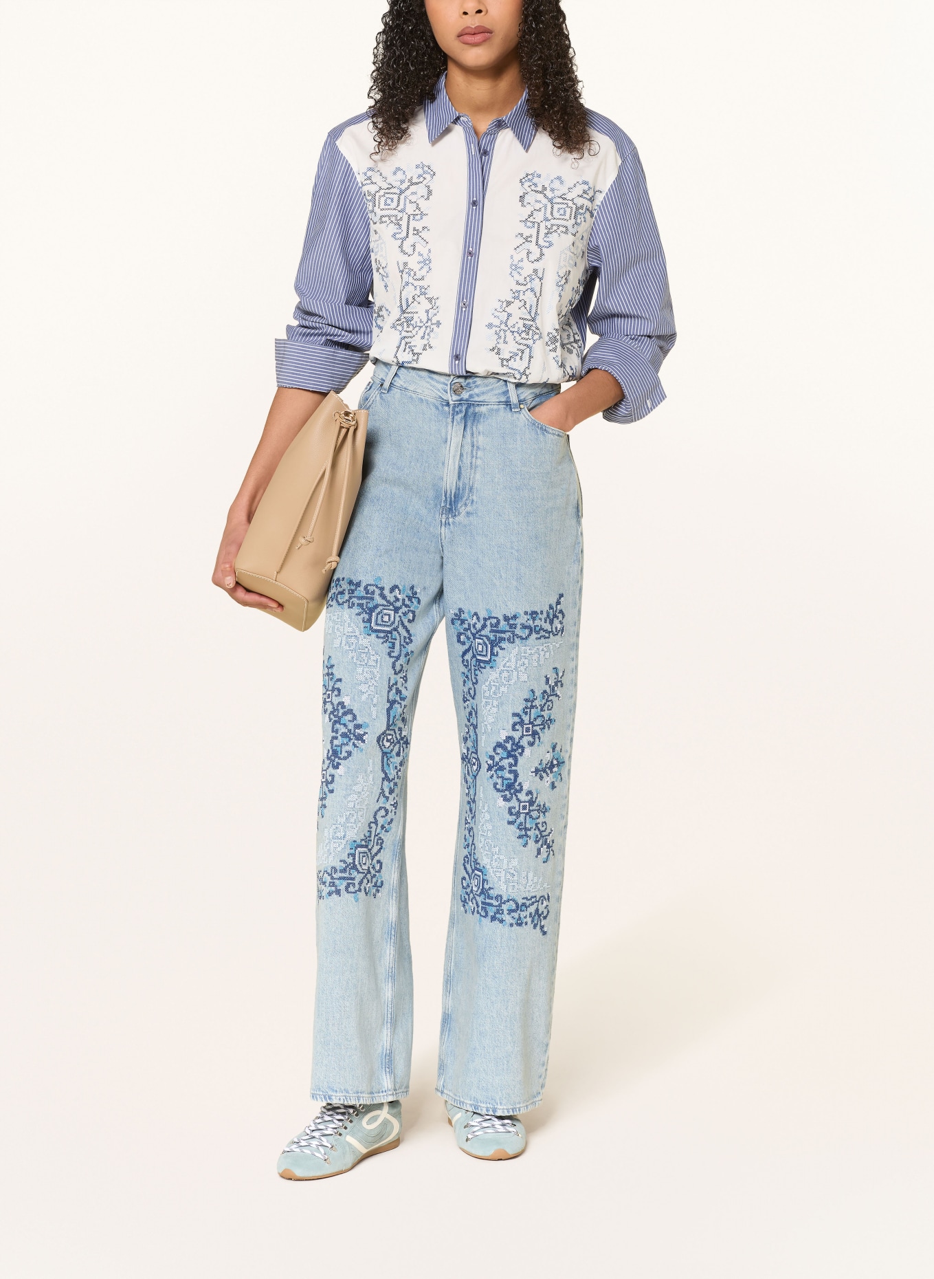 CLAUDIE PIERLOT Dżinsy z szerokimi nogawkami: K007 DUAL-COLOR