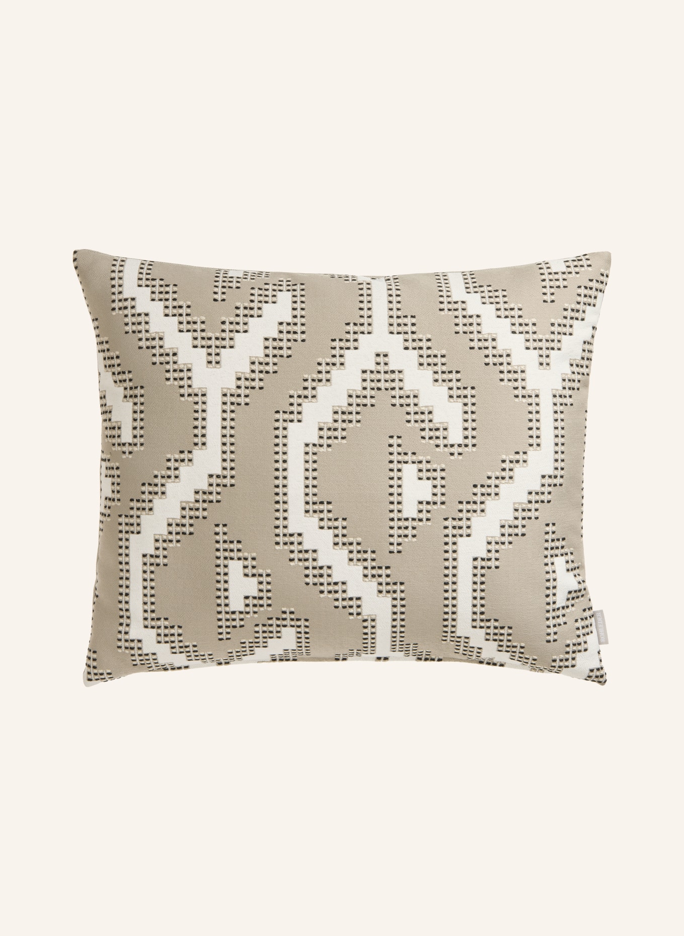 ROHLEDER Sierkussen MÄANDER met verenvulling: TAUPE / CRÈME / ZWART