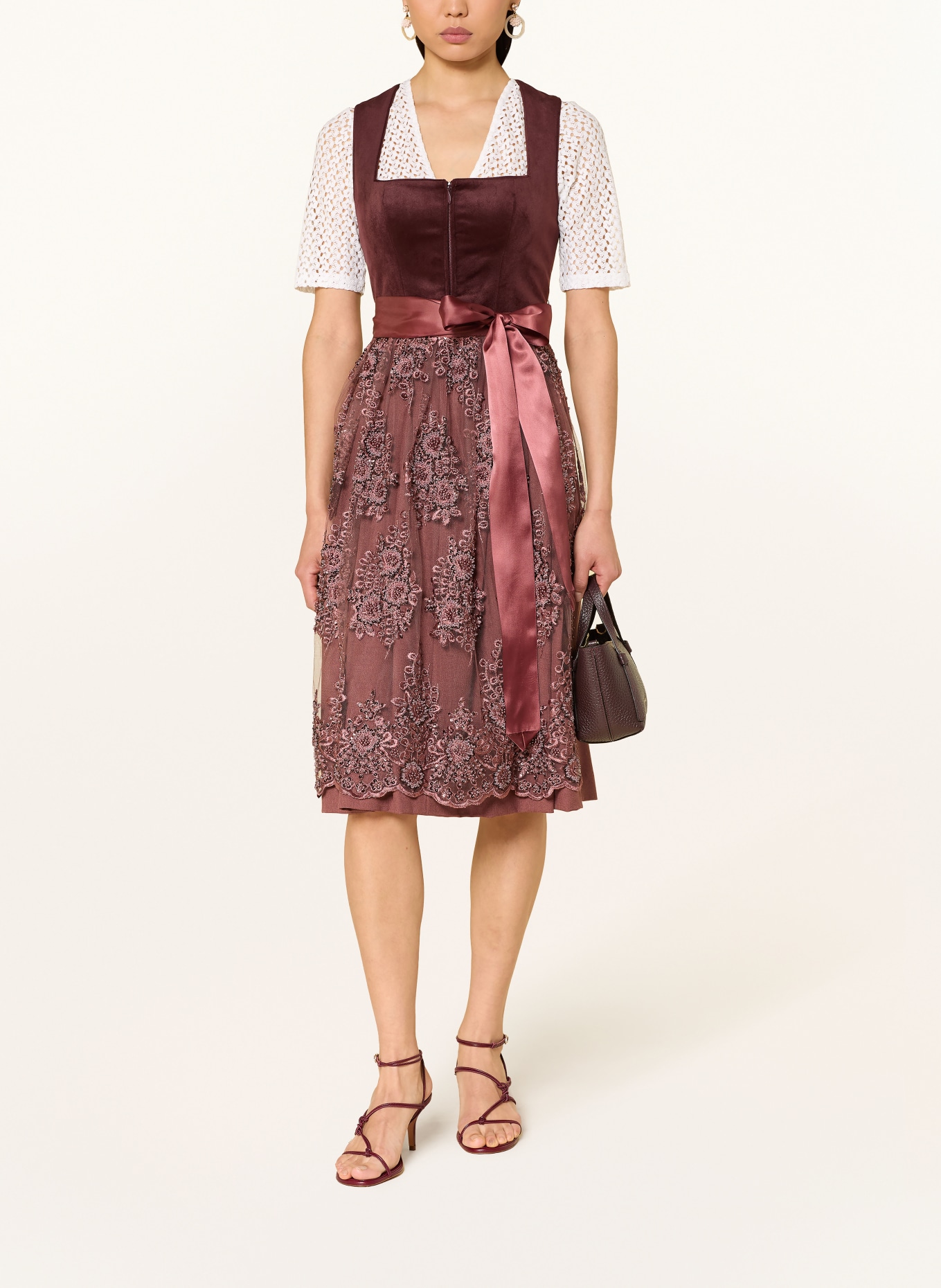 KRÜGER Lace dirndl blouse: WHITE