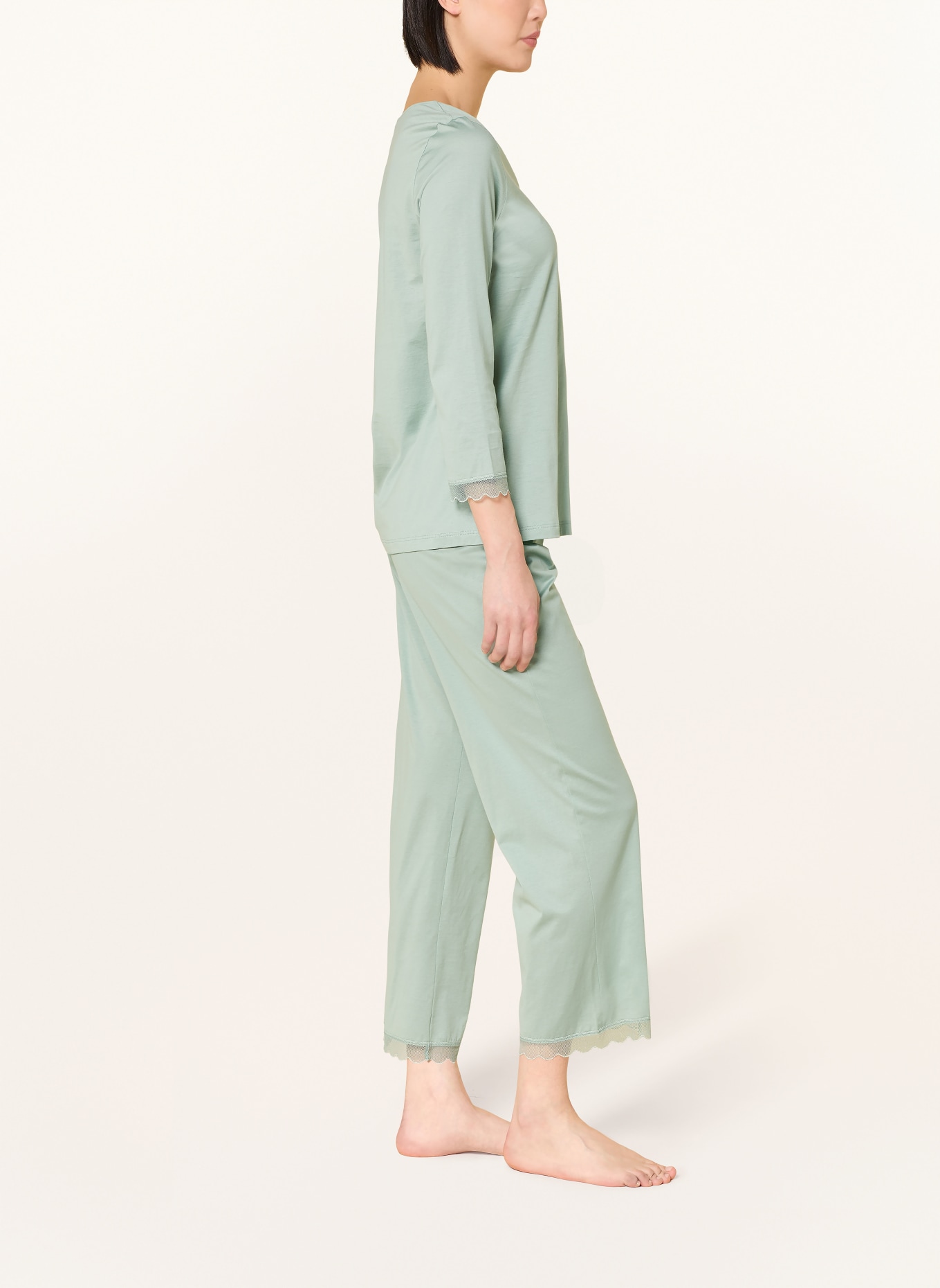 HANRO 7/8-Schlafanzug INAYA mit 3/4-Arm: MINT