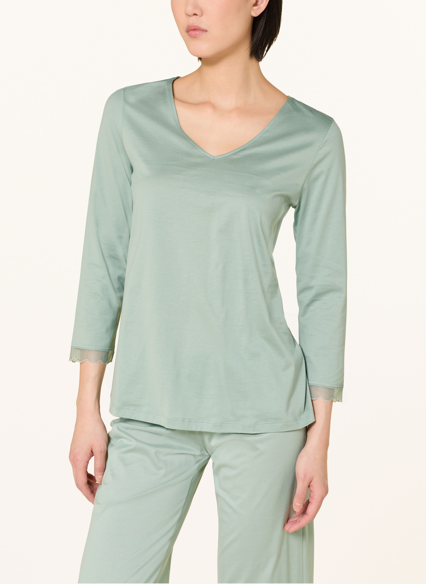 HANRO 7/8-Schlafanzug INAYA mit 3/4-Arm: MINT