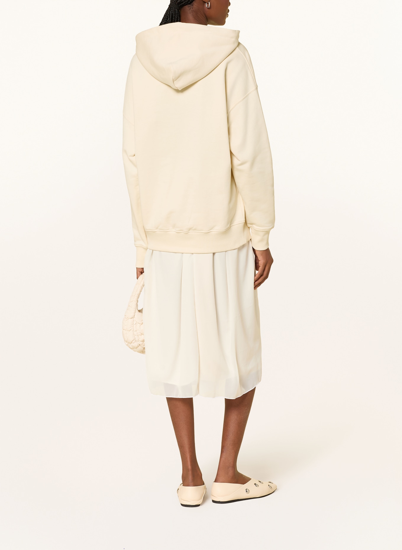 VOGUE COLLECTION Jurk in verschillende materialen: CRÈME