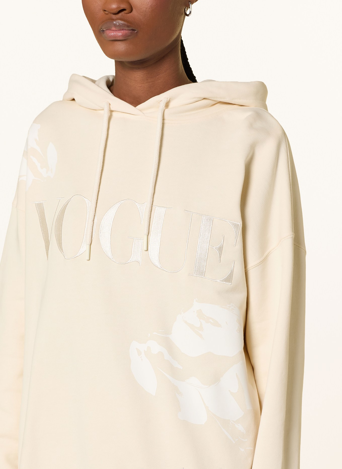 VOGUE COLLECTION Jurk in verschillende materialen: CRÈME