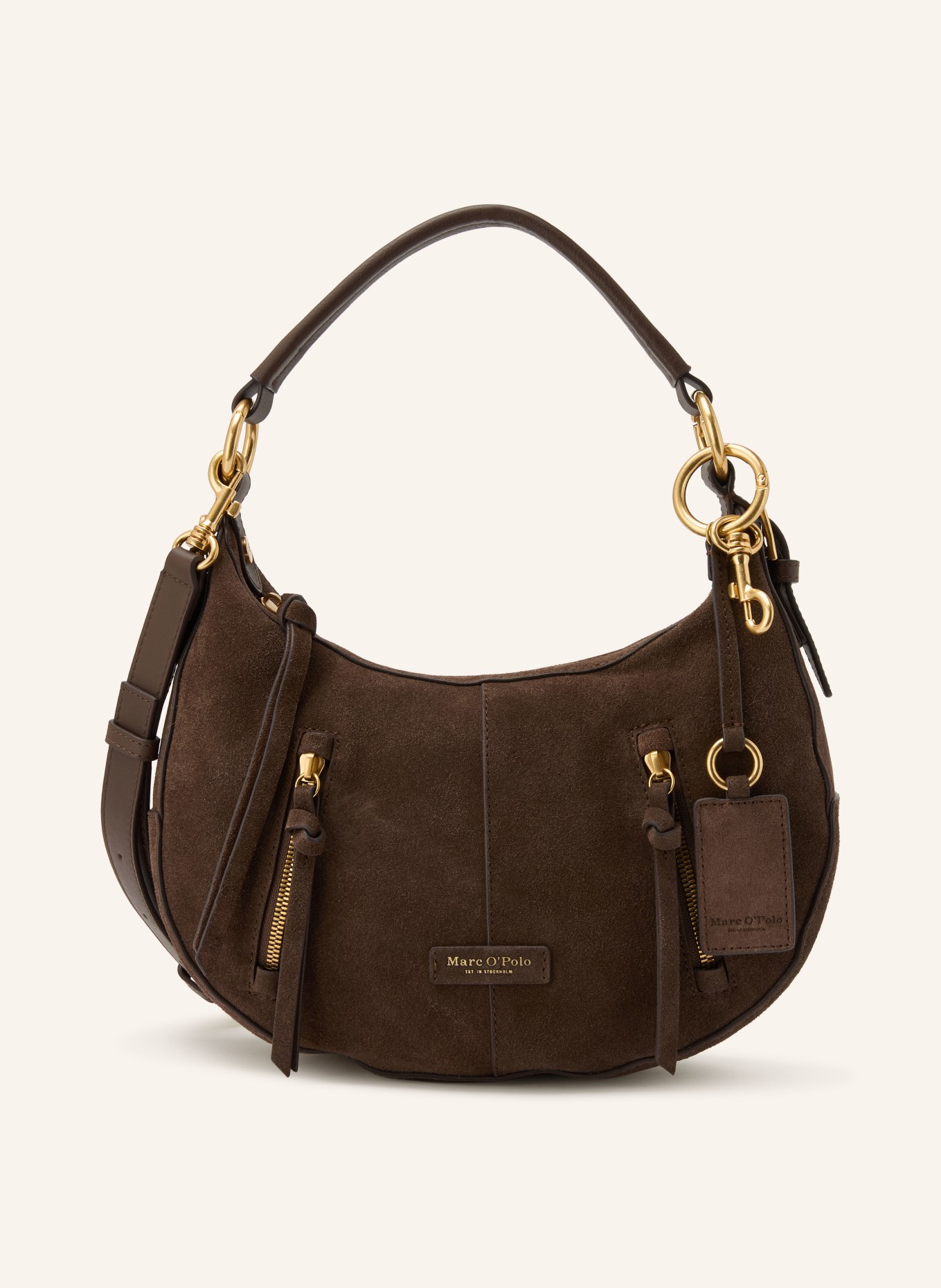Marc O'Polo schoudertas: MARRON FONCÉ / GOUD