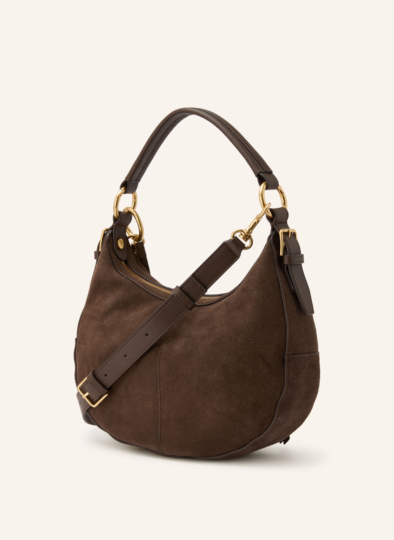 Marc O'Polo schoudertas: MARRON FONCÉ / GOUD