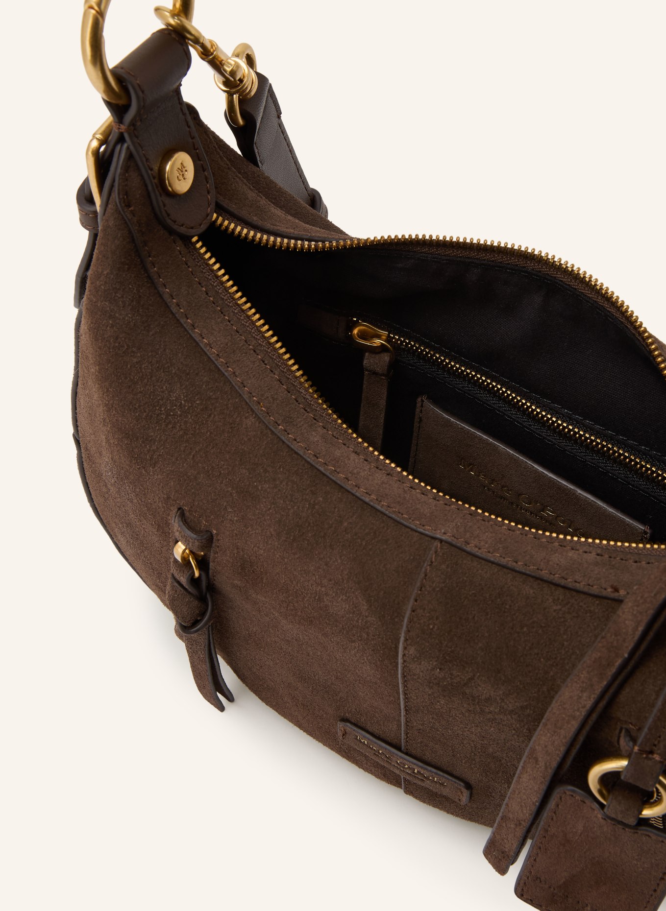 Marc O'Polo schoudertas: MARRON FONCÉ / GOUD