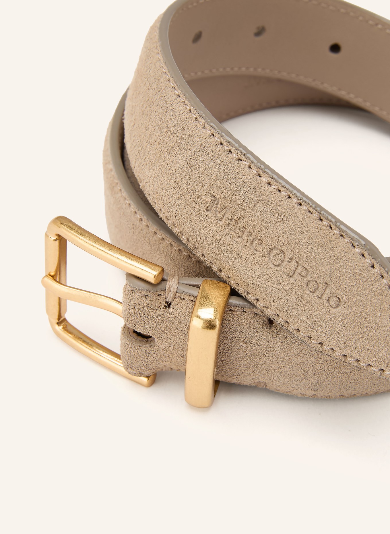 Marc O'Polo Ledergürtel: TAUPE / GOLD