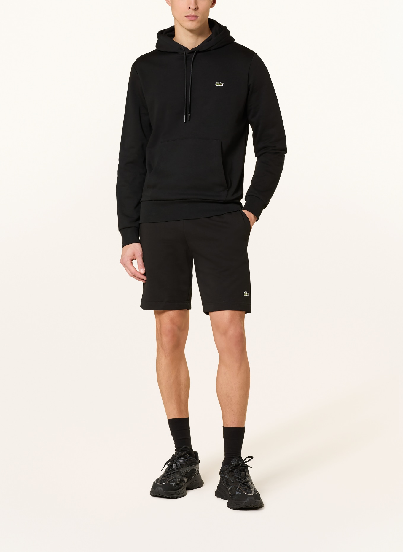 LACOSTE hoodie: ZWART