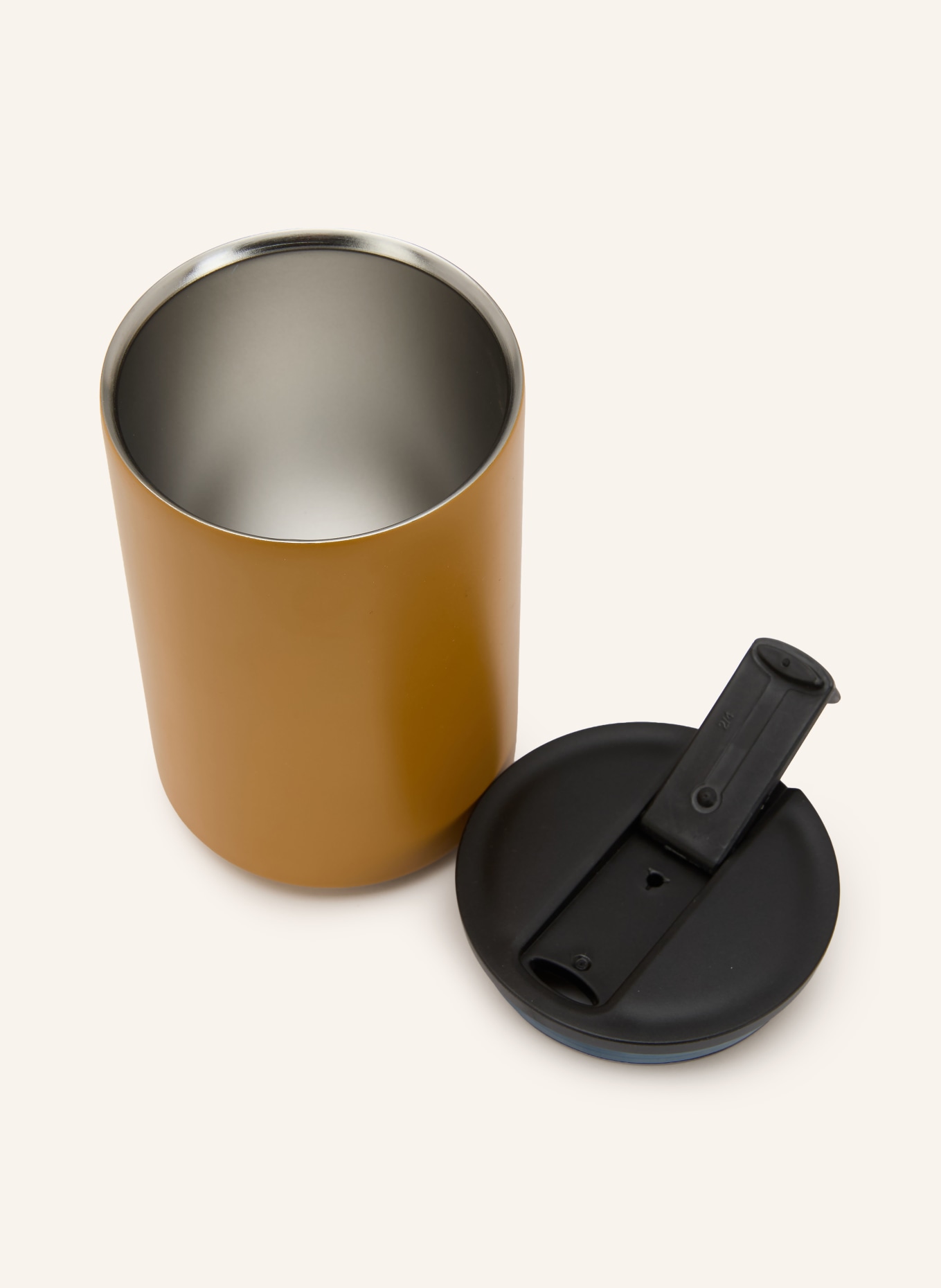 DESIGN LETTERS thermos mug: COGNAC / BLACK