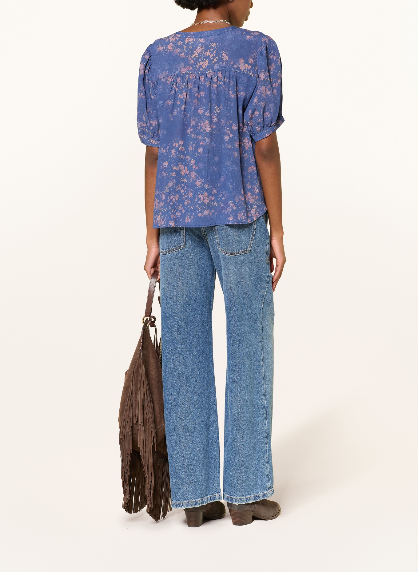 ba&sh Bluse NOVELLA: DUNKELBLAU / HELLROT / HELLORANGE