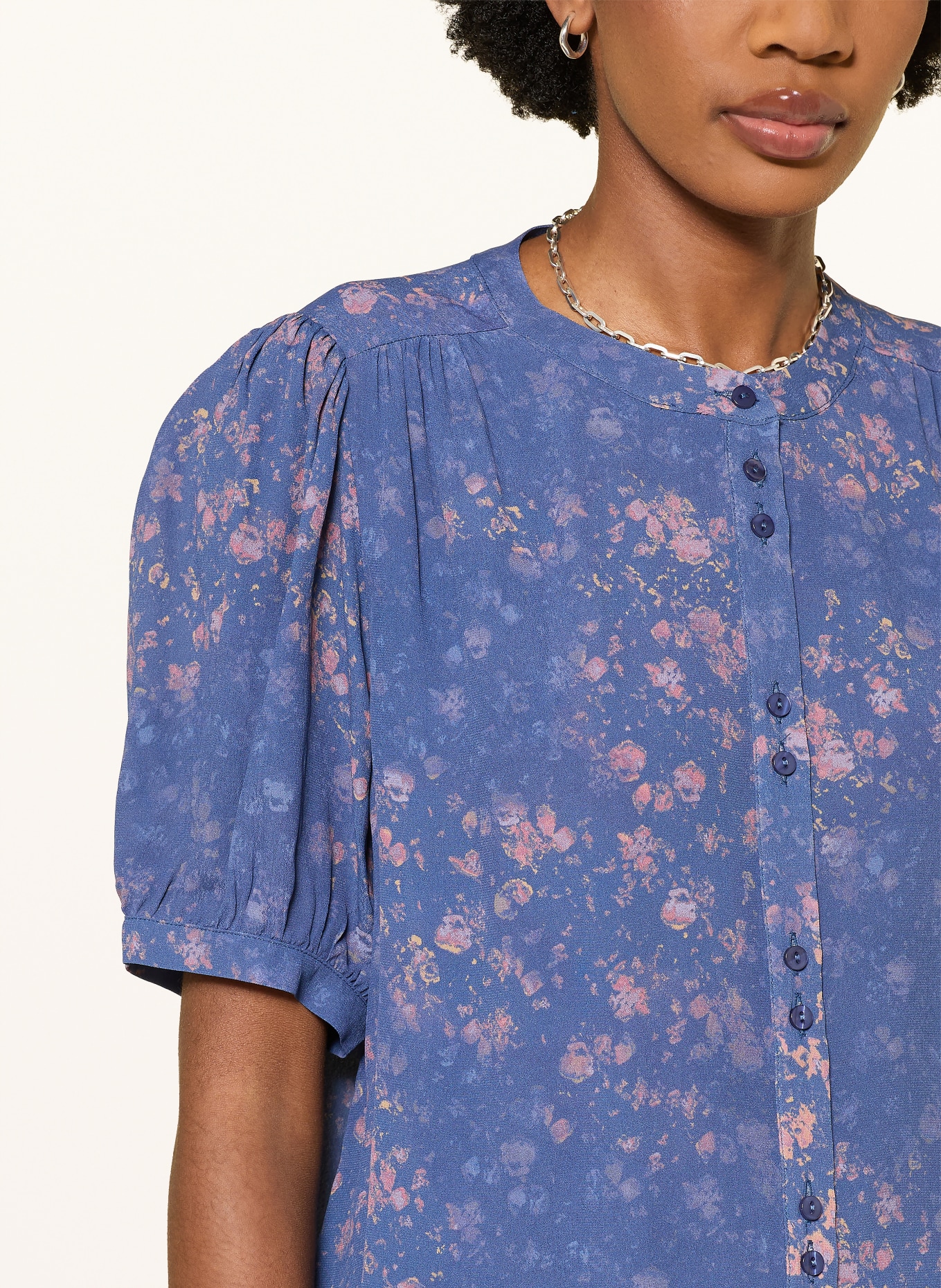 ba&sh Bluse NOVELLA: DUNKELBLAU / HELLROT / HELLORANGE