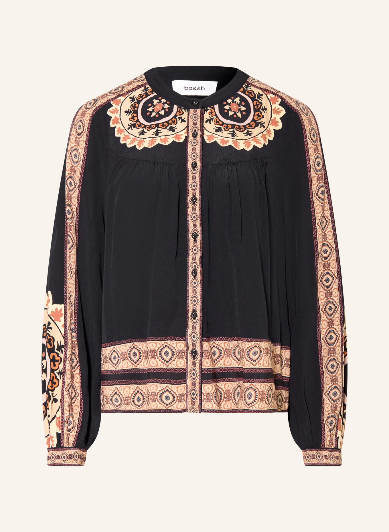 ba&sh Bluse VALDA: SCHWARZ / BEIGE / HELLROT