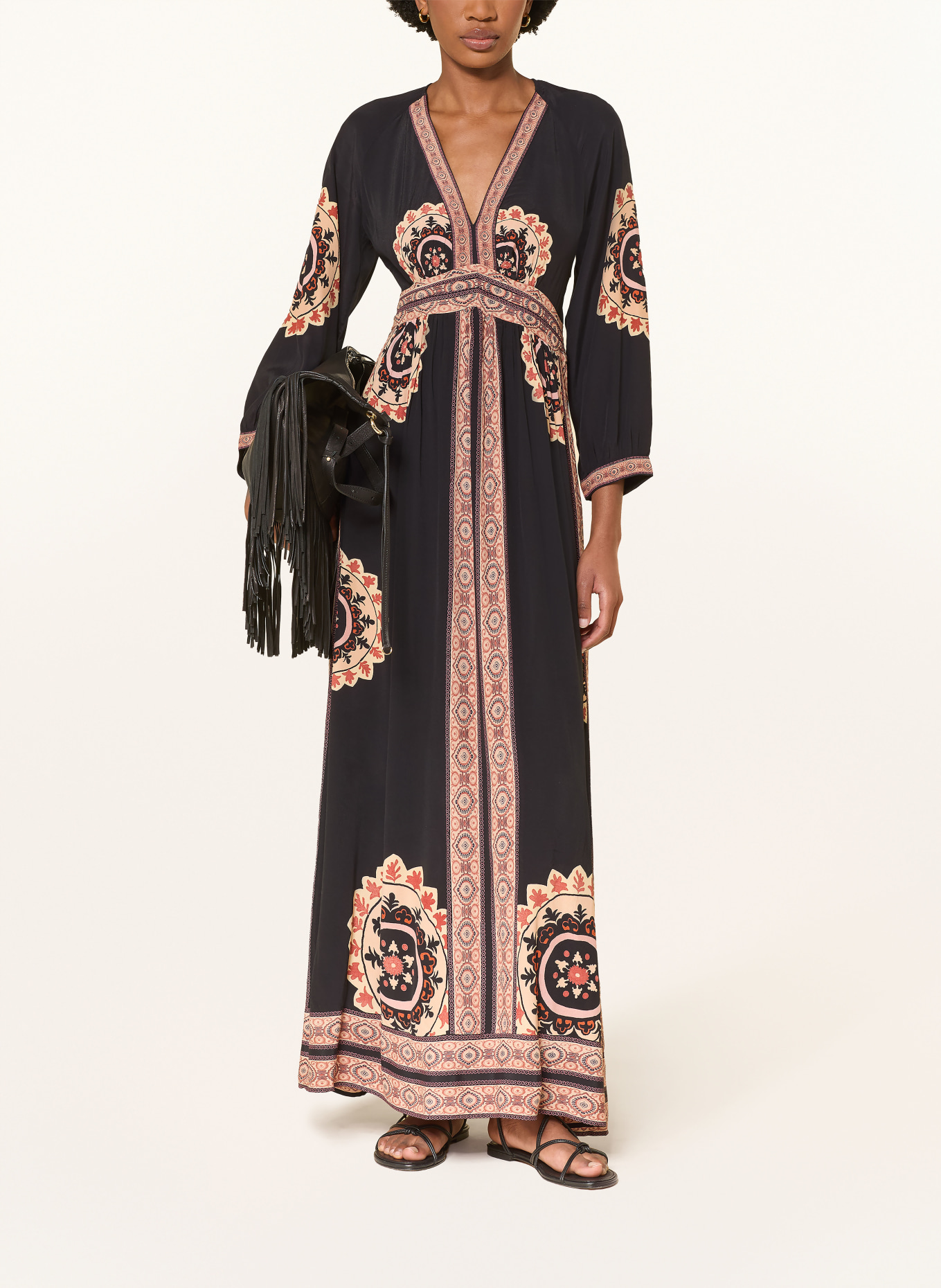 ba&sh Kleid VERA: SCHWARZ / BEIGE / HELLROT