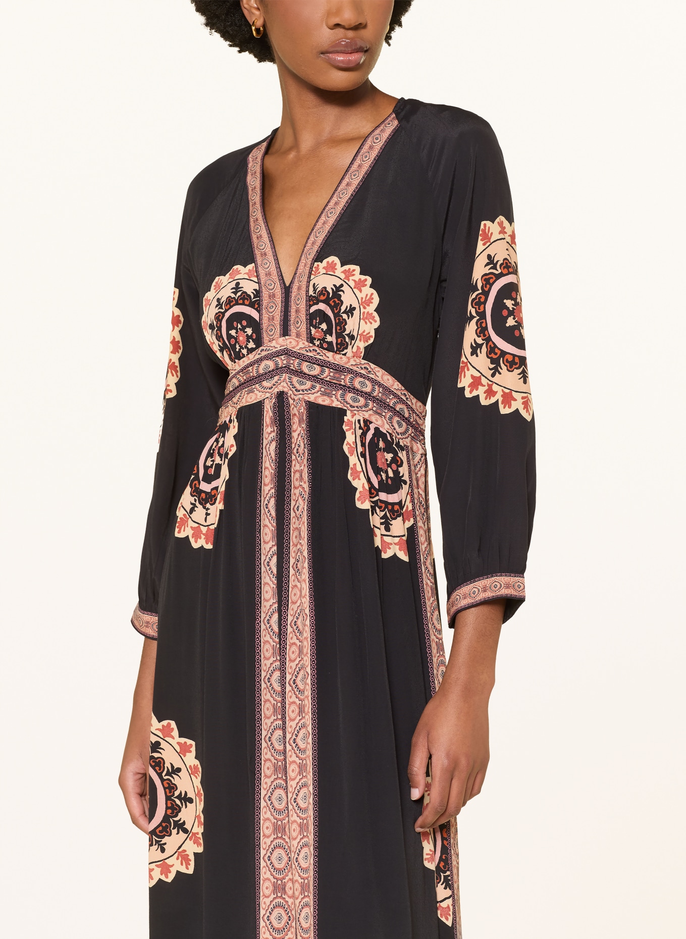 ba&sh Kleid VERA: SCHWARZ / BEIGE / HELLROT