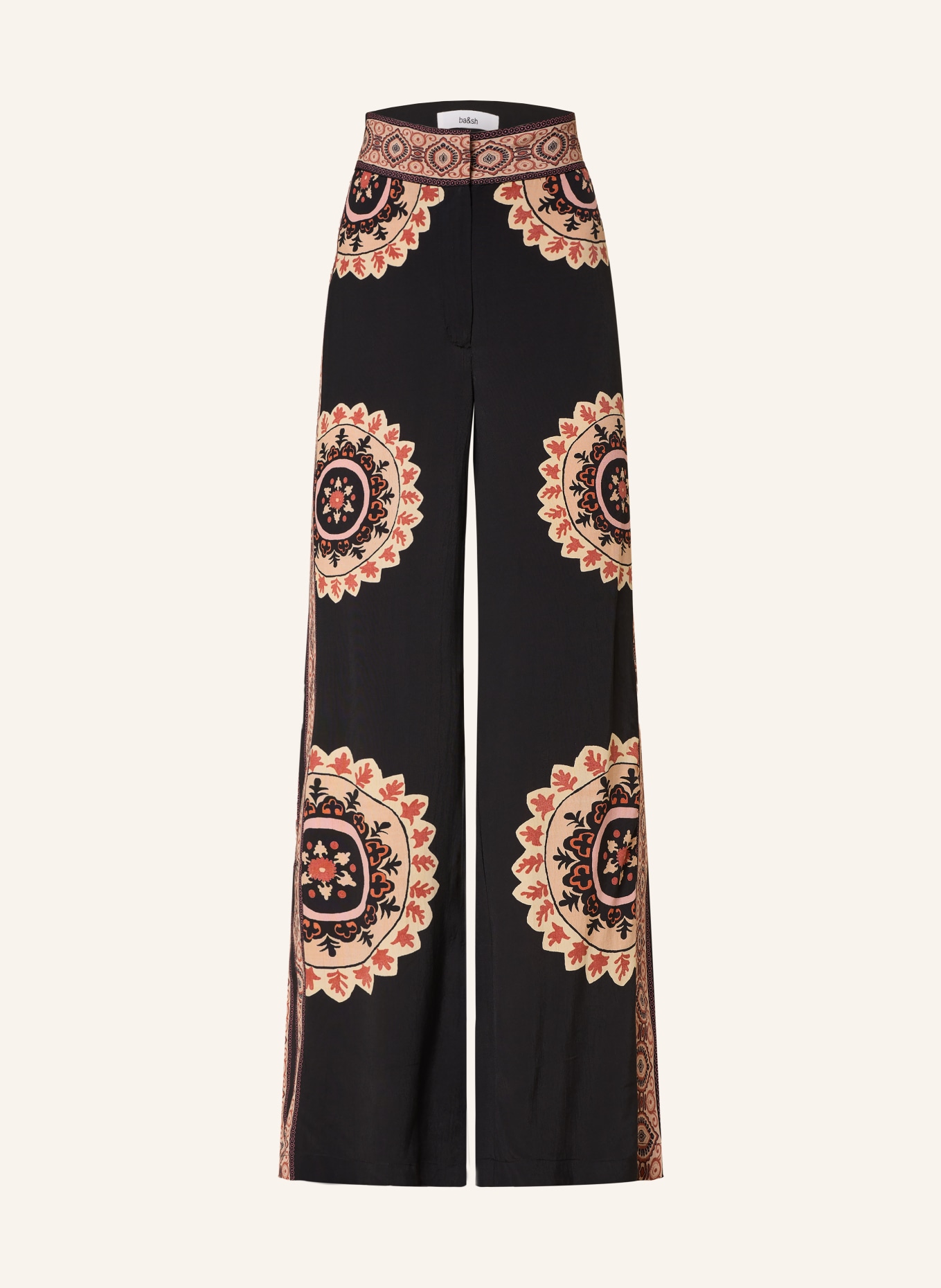 ba&sh Marlenehose VALLA: SCHWARZ / CAMEL / ROT