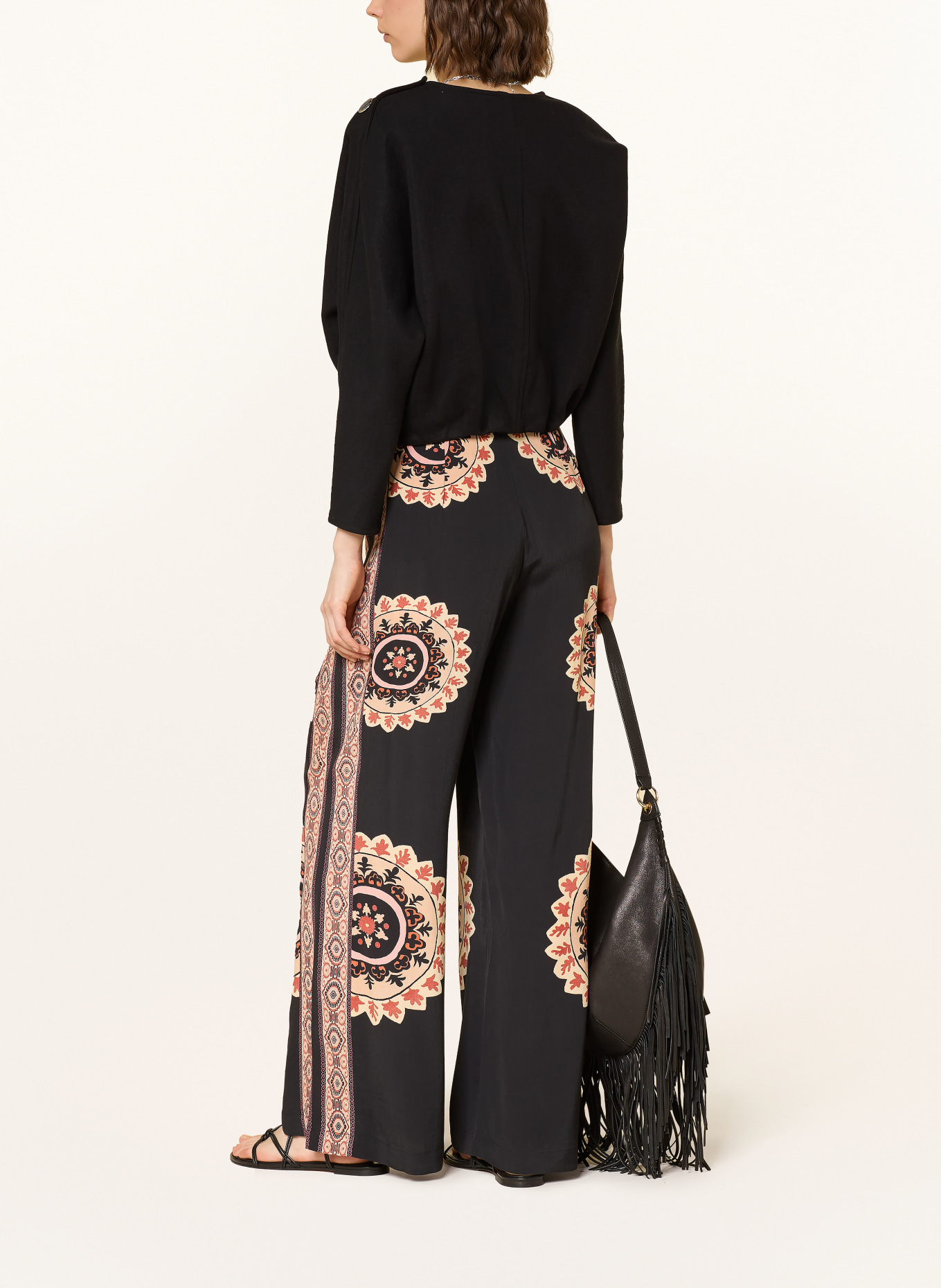 ba&sh Marlenehose VALLA: SCHWARZ / CAMEL / ROT