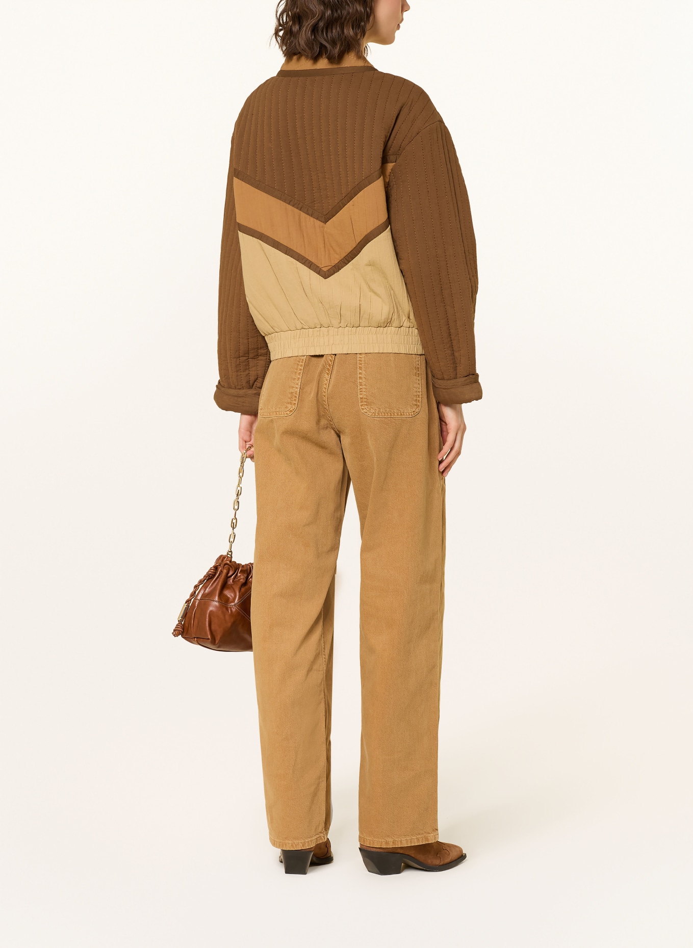 ba&sh Džíny s širokými nohavicemi FIMA: BROWN CAMEL