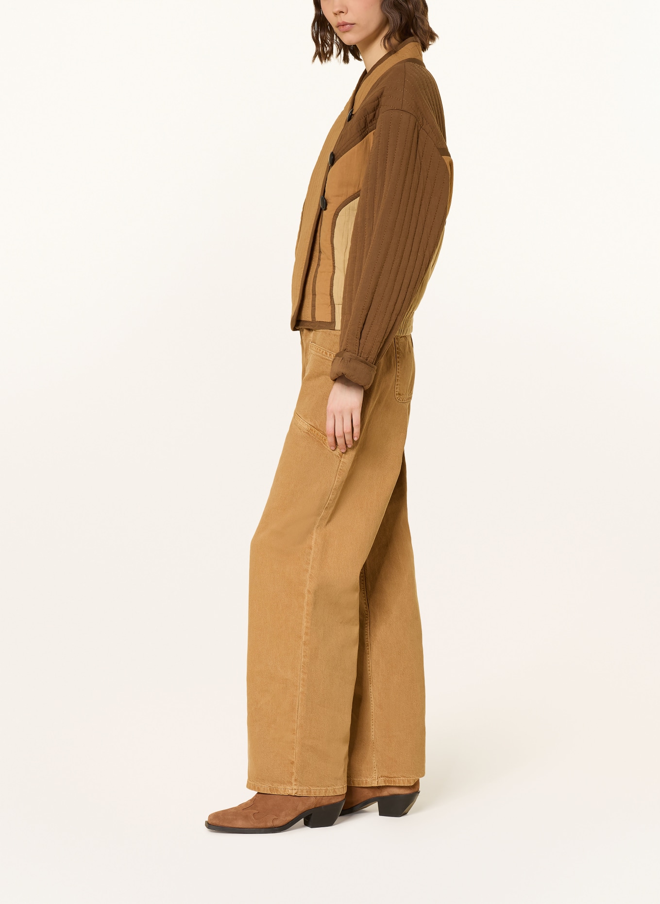 ba&sh Džíny s širokými nohavicemi FIMA: BROWN CAMEL