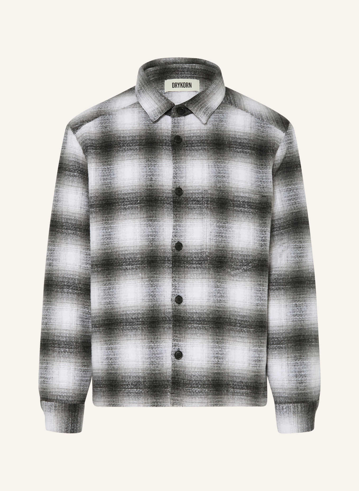 DRYKORN DIEGGO Oversized Jacket: DARK GRAY / WHITE