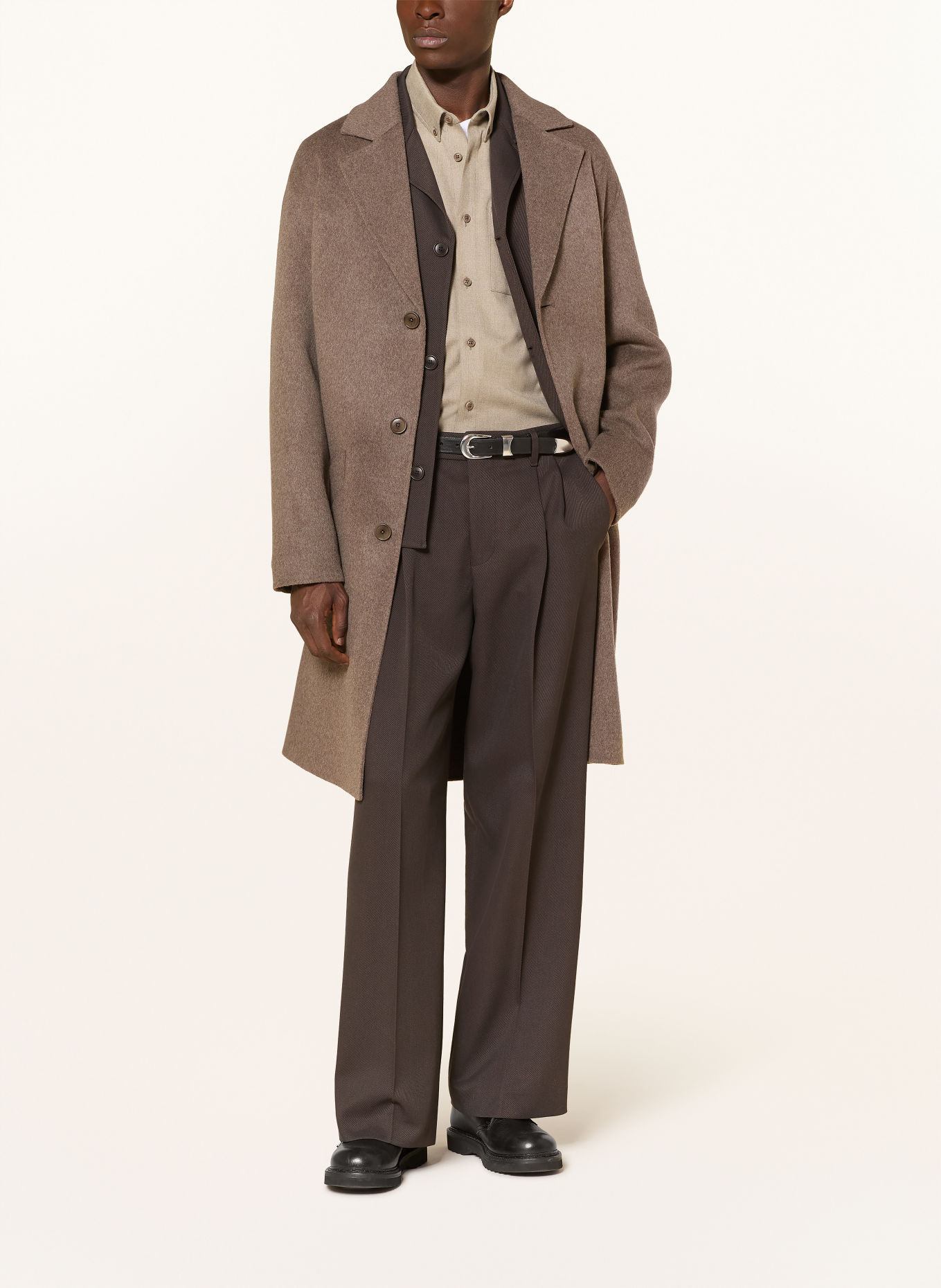 DRYKORN LEEK WIDE Regular Fit Pants: DARK BROWN
