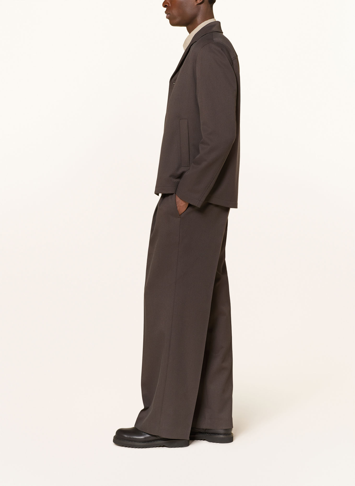 DRYKORN LEEK WIDE Regular Fit Pants: DARK BROWN