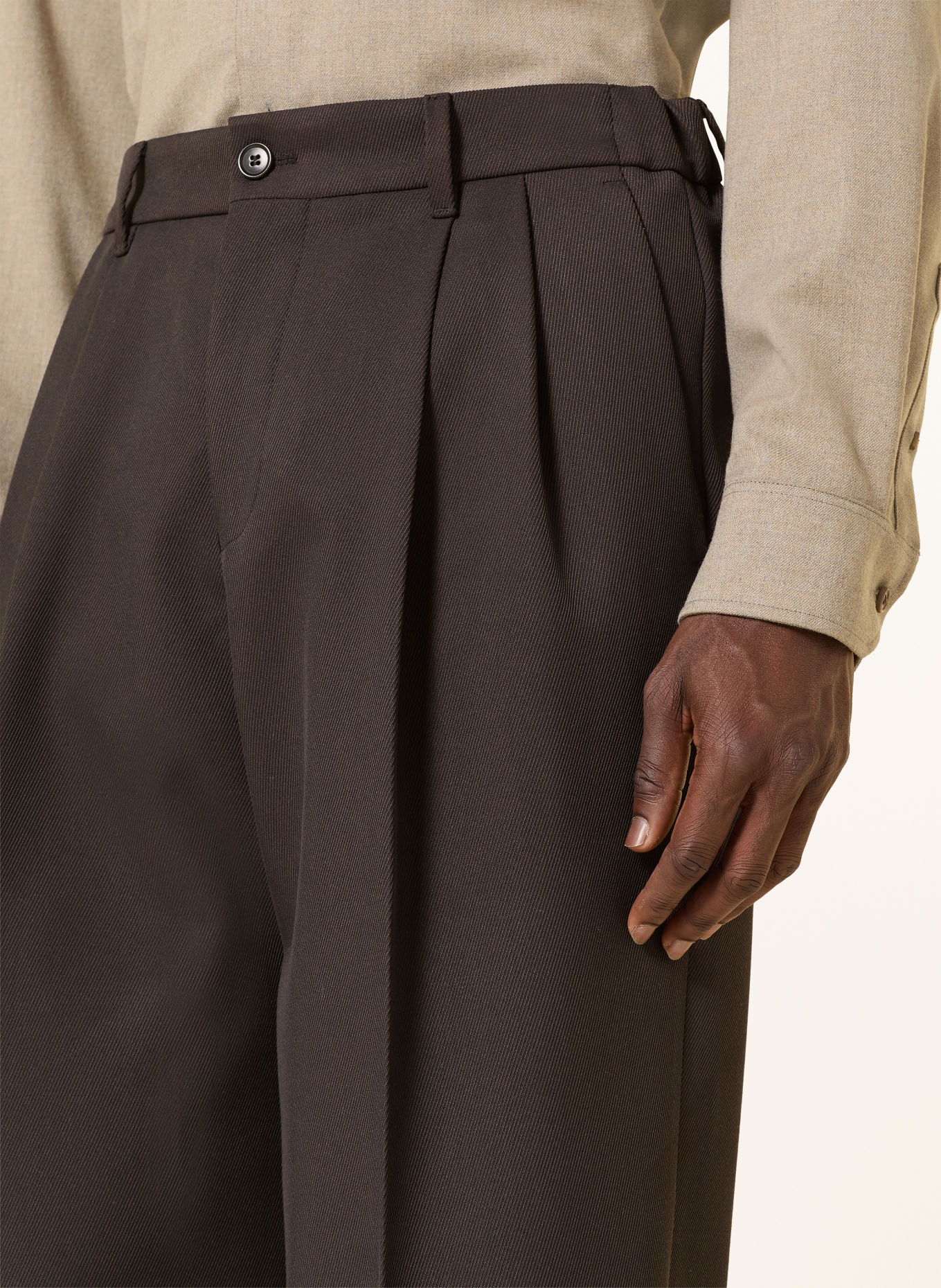 DRYKORN LEEK WIDE Regular Fit Pants: DARK BROWN